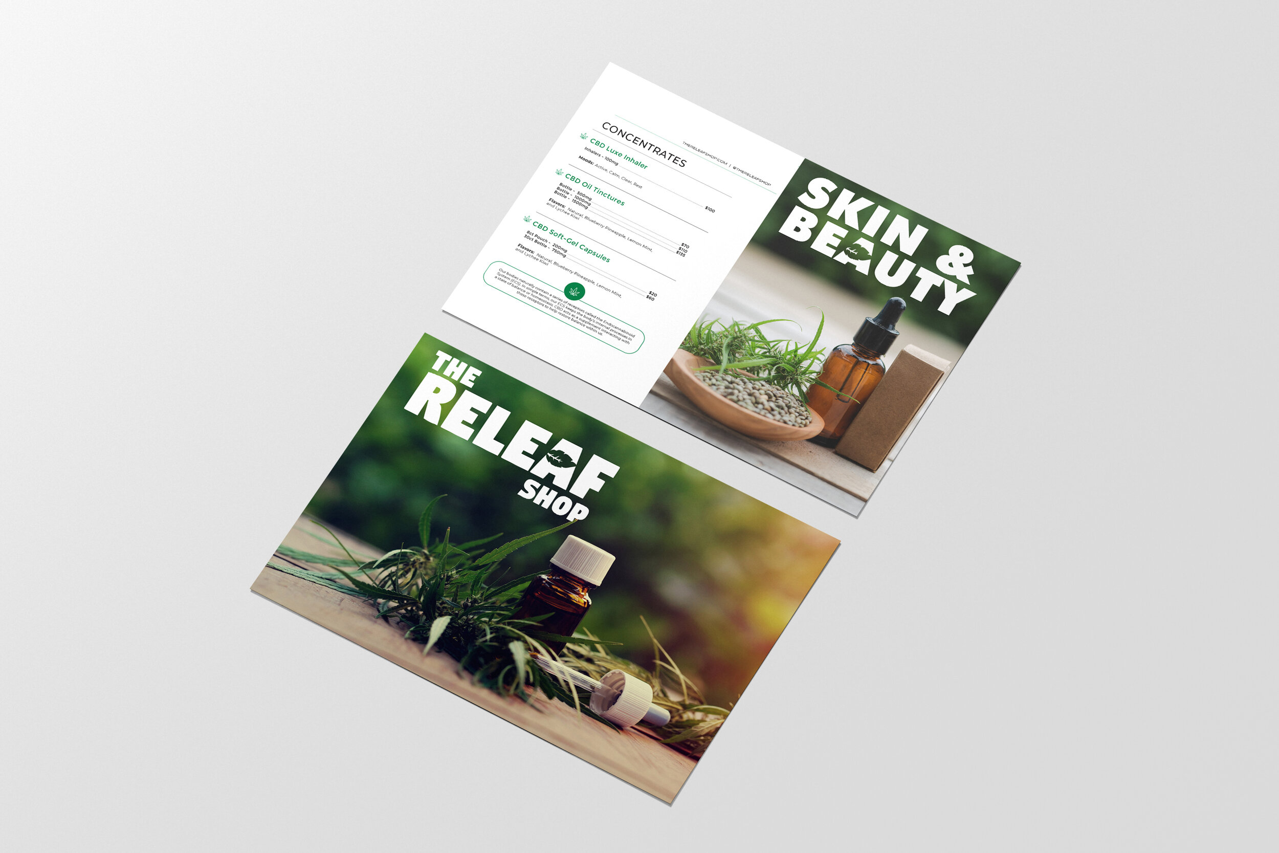 Releaf Shop Menu Design - Courtesy Of Creatives