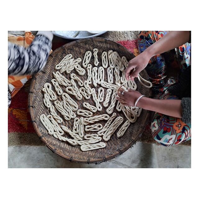 This is Khapsey, a delightful fold of maida and sugar that&rsquo;s typically made around Losar time in every home. A group of women help each other on a rotational basis so that the work doesn&rsquo;t get too much for one person. Khapsey is first off