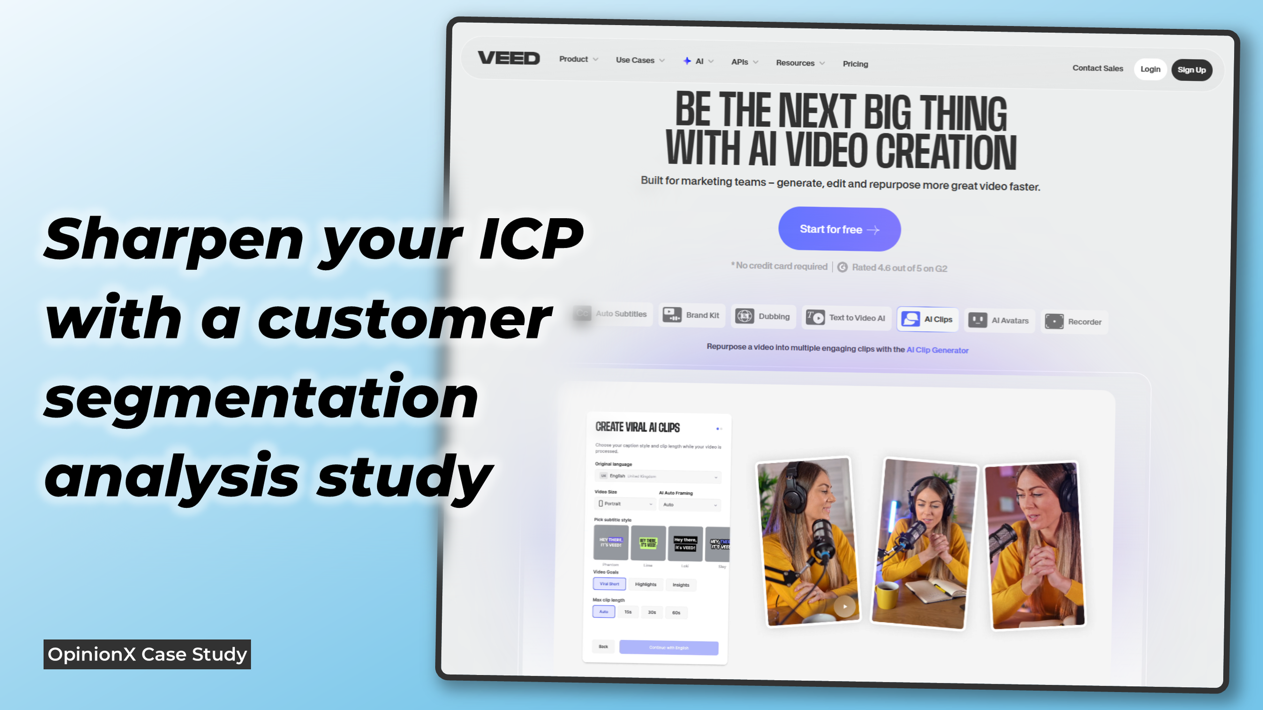 The segmentation survey VEED used to refine their Ideal Customer Profile definition