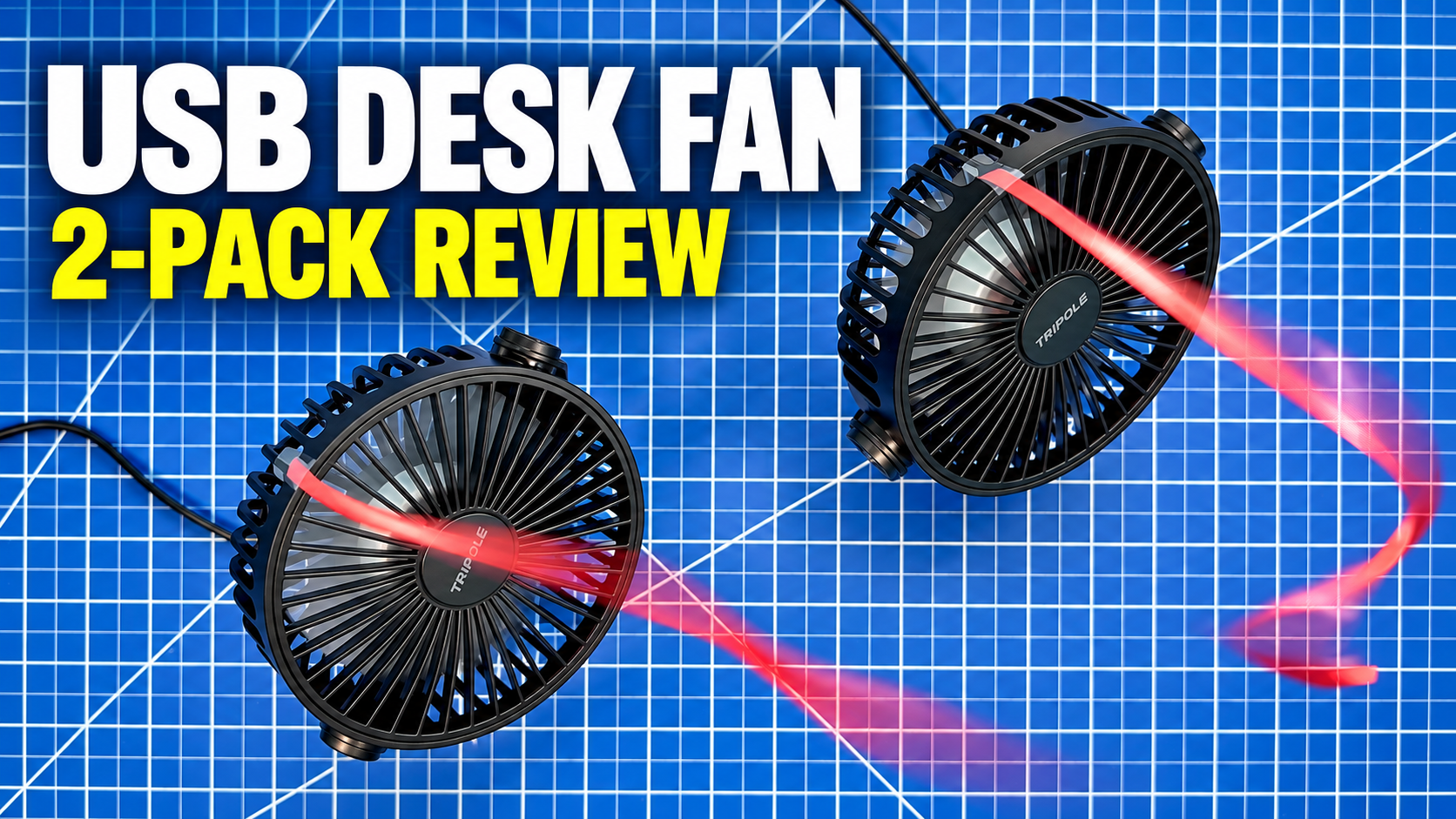TriPole USB desk fan two-pack used for compact personal cooling.