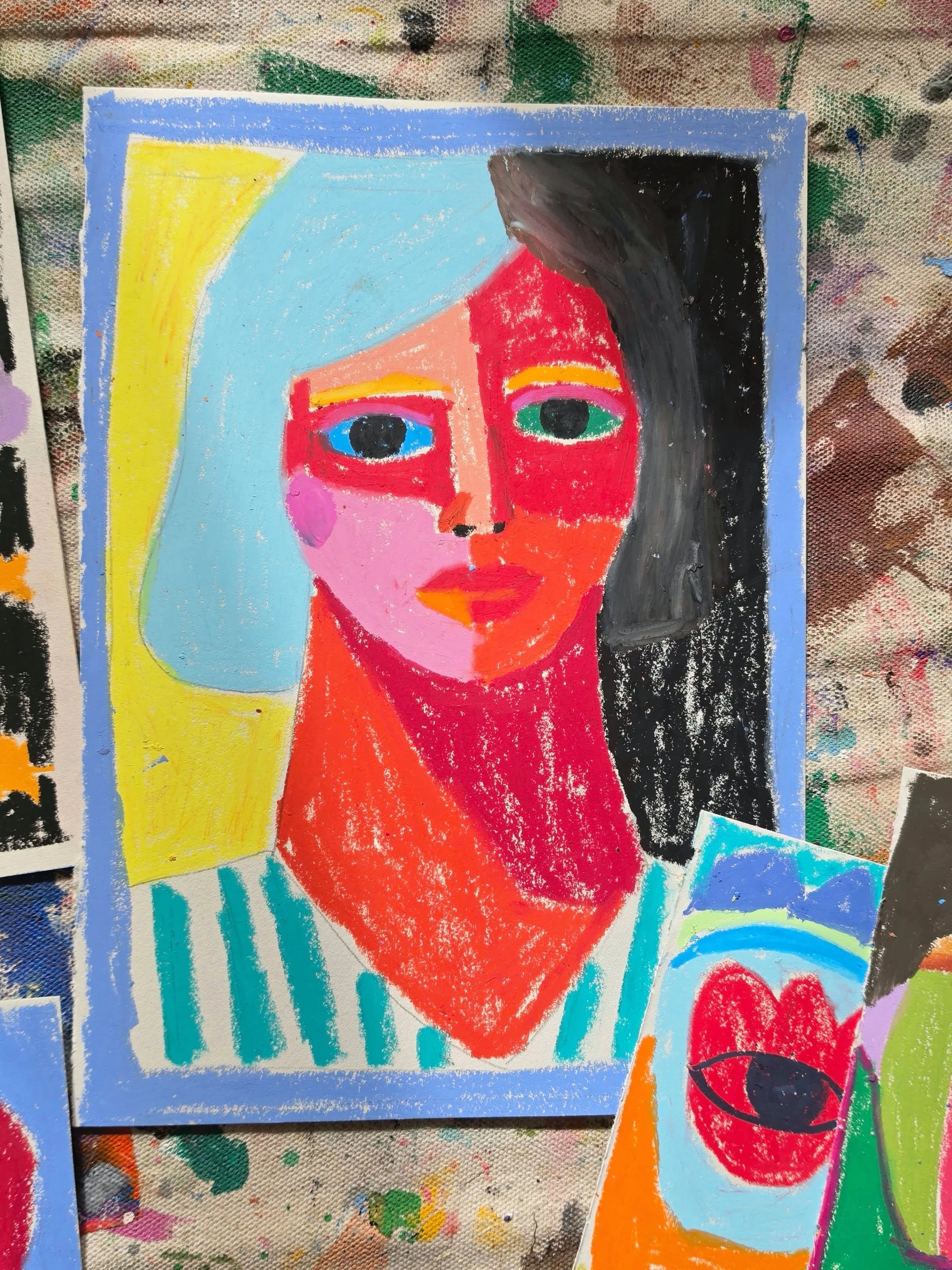 Portrait No. 1

I started this oil pastel portrait challenge as a quiet form of self reflection &mdash; a way to sit with emotions instead of trying to explain them away.
From now until portrait no.100, I want to explore the unspoken parts of ourselv