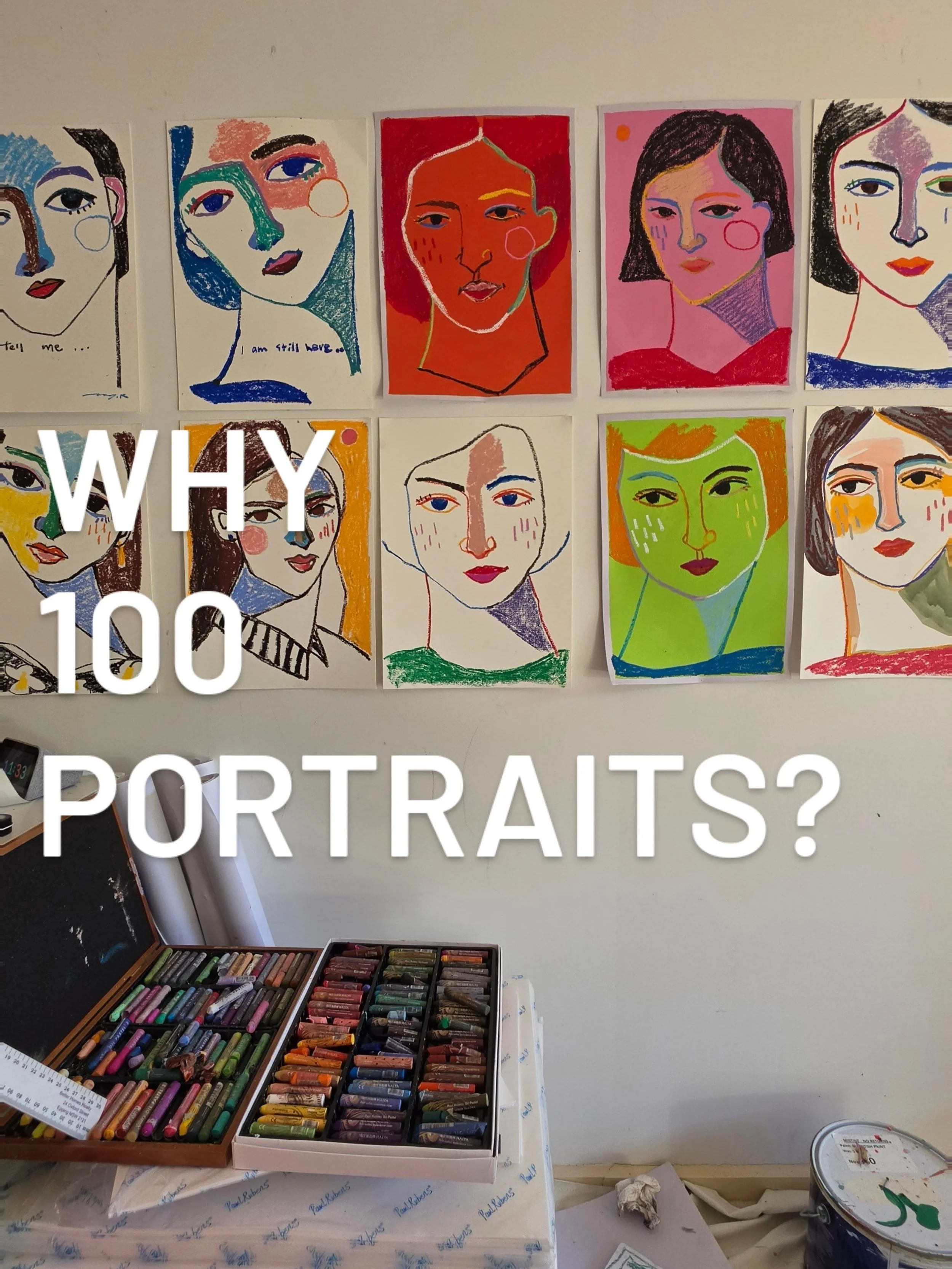 100 portraits.
Not of particular people, but of familiar feelings.
Faces of vulnerability, strength, anxiety, confidence, and quiet human connections we somehow recognise in each other.

I started this challenge to see how far I could go &mdash; and 