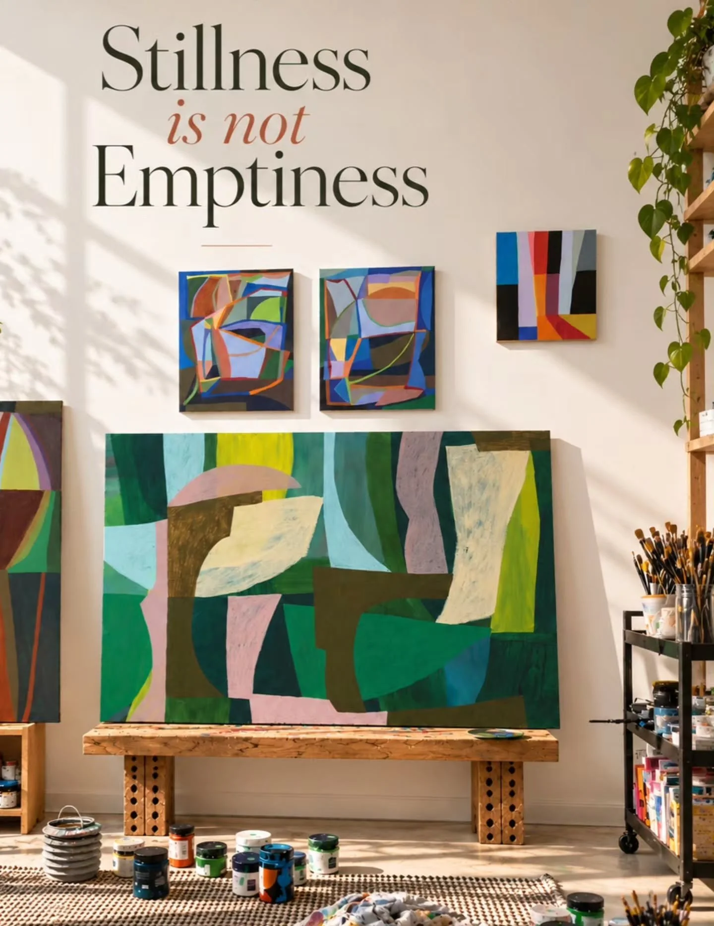 For weeks, I kept painting, but nothing was coming alive. Until today. 🎨

I showed up in the studio, staring at my canvases, adding layers, painting over them, trying again. Nothing seemed to come together, and I couldn&rsquo;t find the thread conne