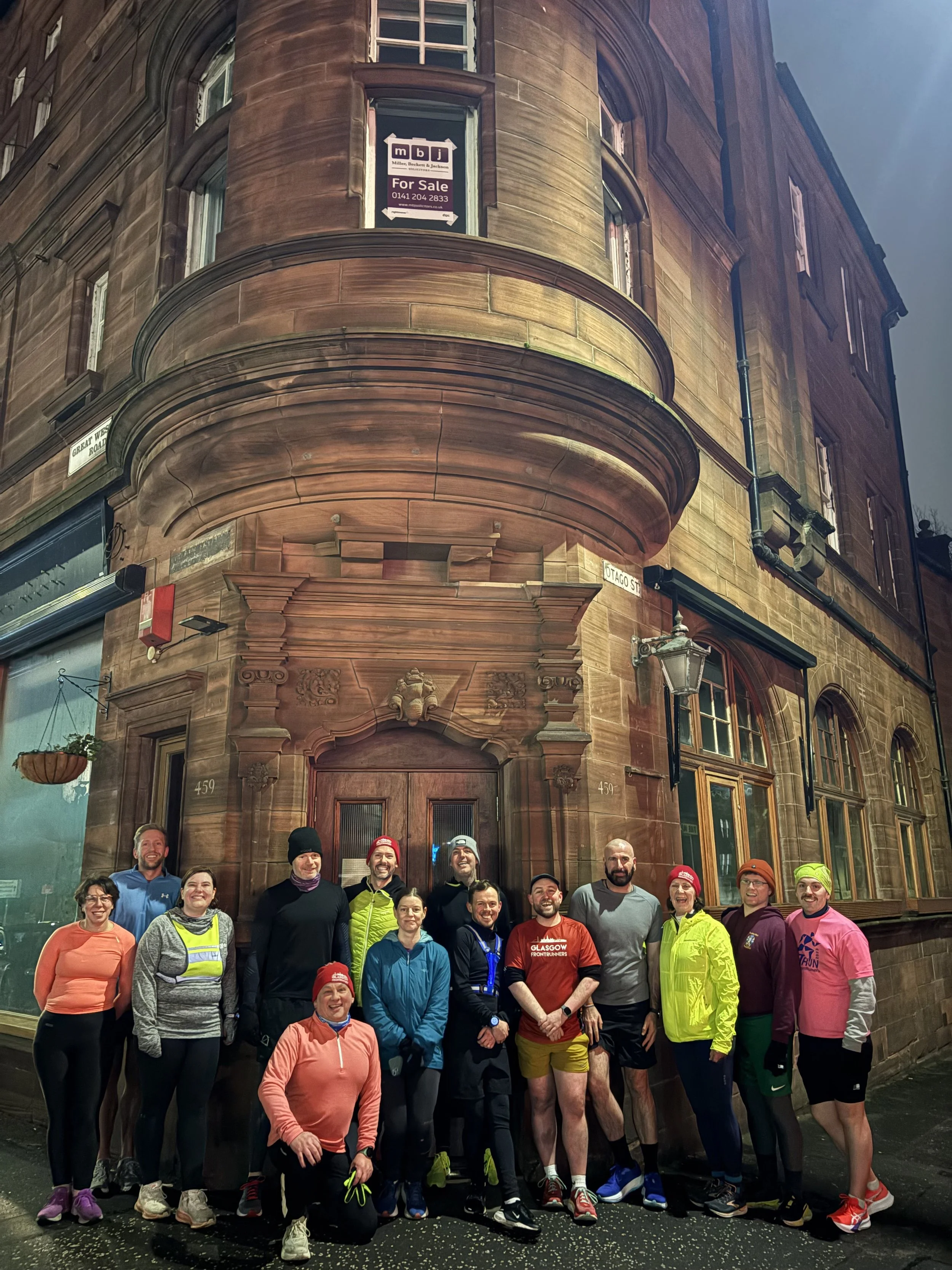 An image of GFR members on a Thursday evening 5km run