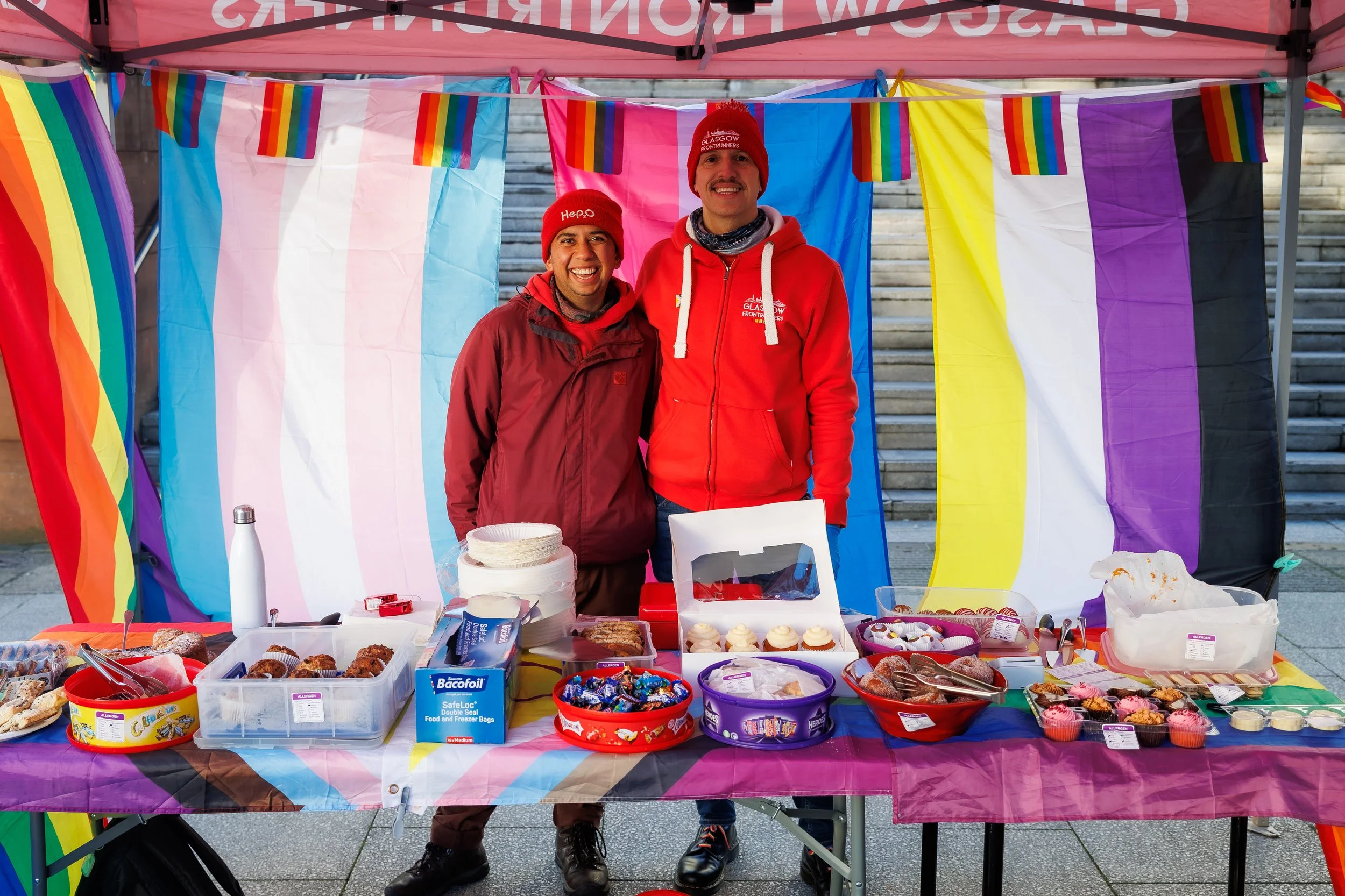 An Image of GFR members behind the RED RUN bake sale
