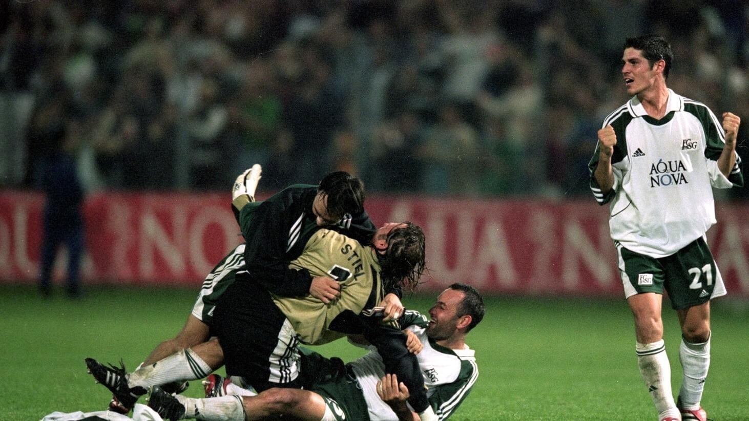 St. Gallen players celebrate the greatest European result in the club’s history | Photo Credit