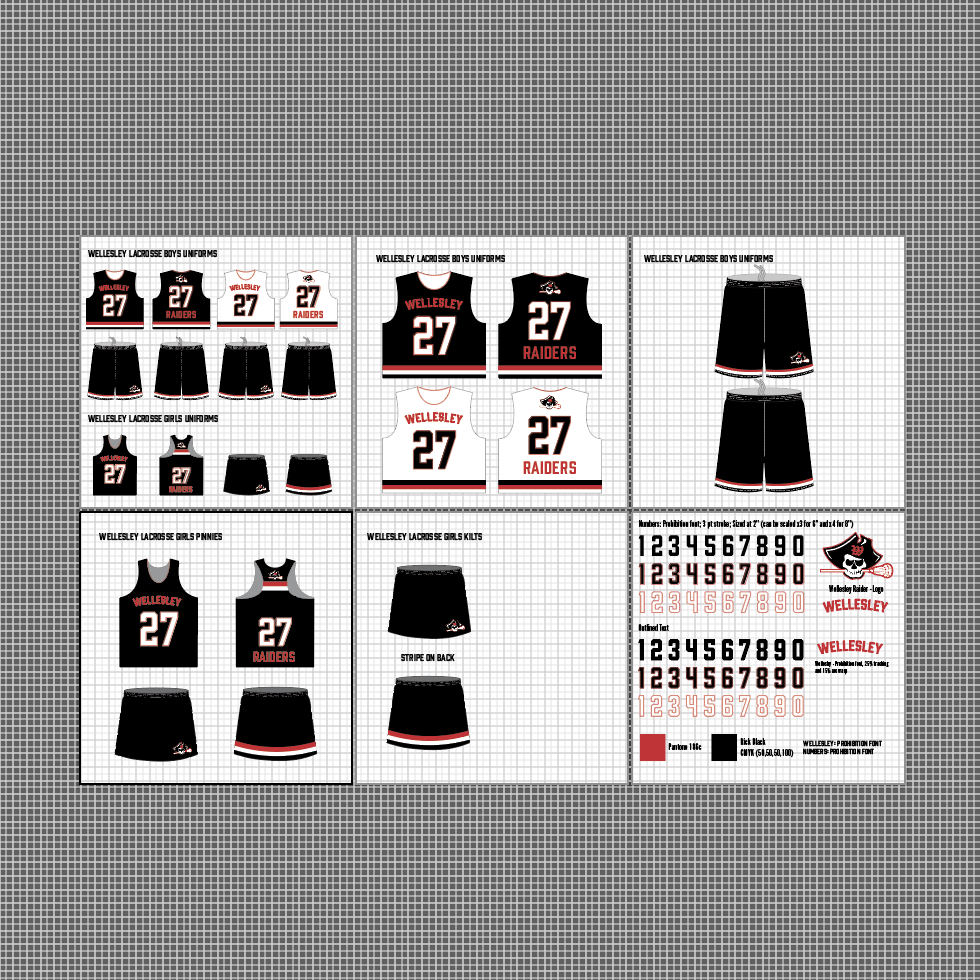 Wellesley Youth Lacrosse - Uniform design and print-ready artwork for sublimation vendor