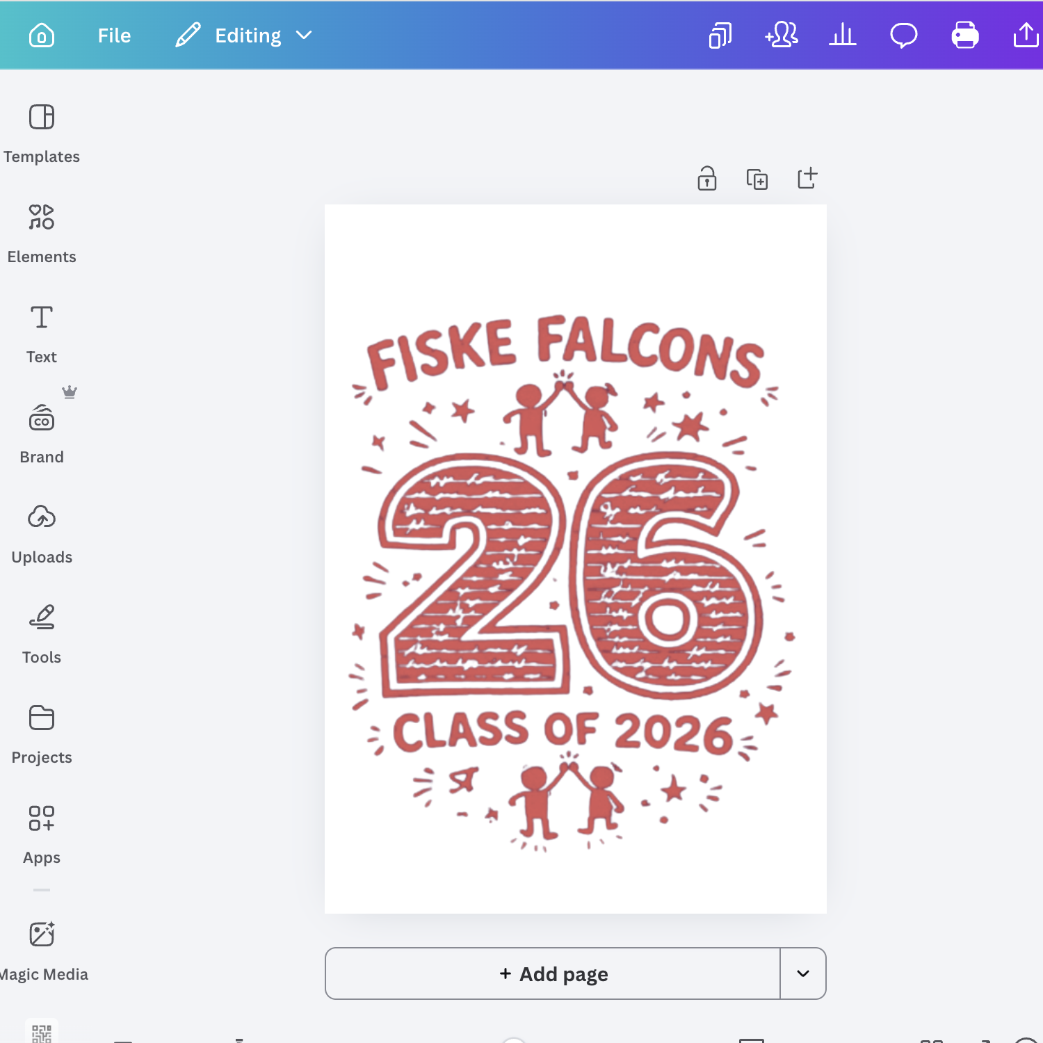 Fiske 5th Grade Tees – Canva concept from the art teacher adapted into a screen print design