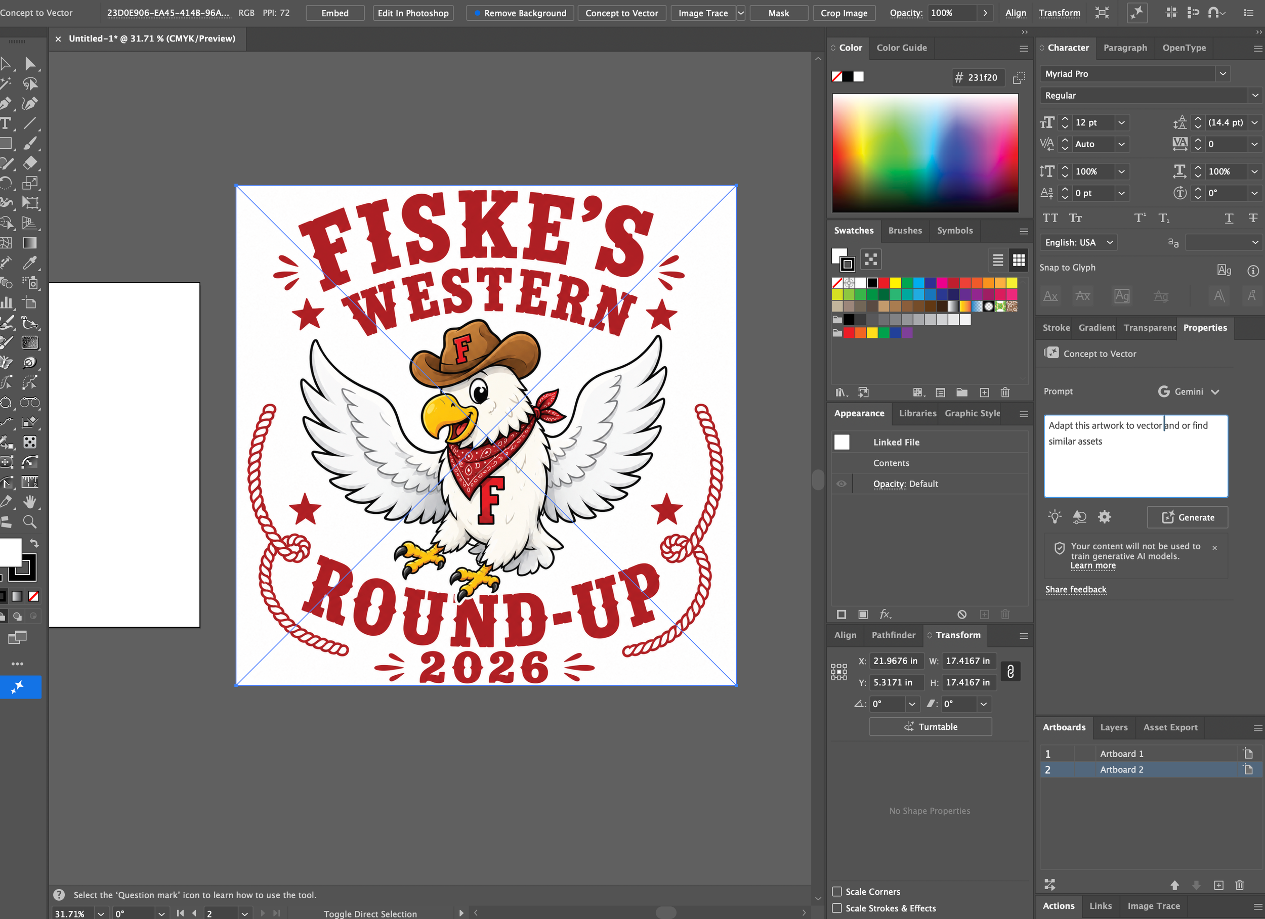 Fiske Western Round Up Tees