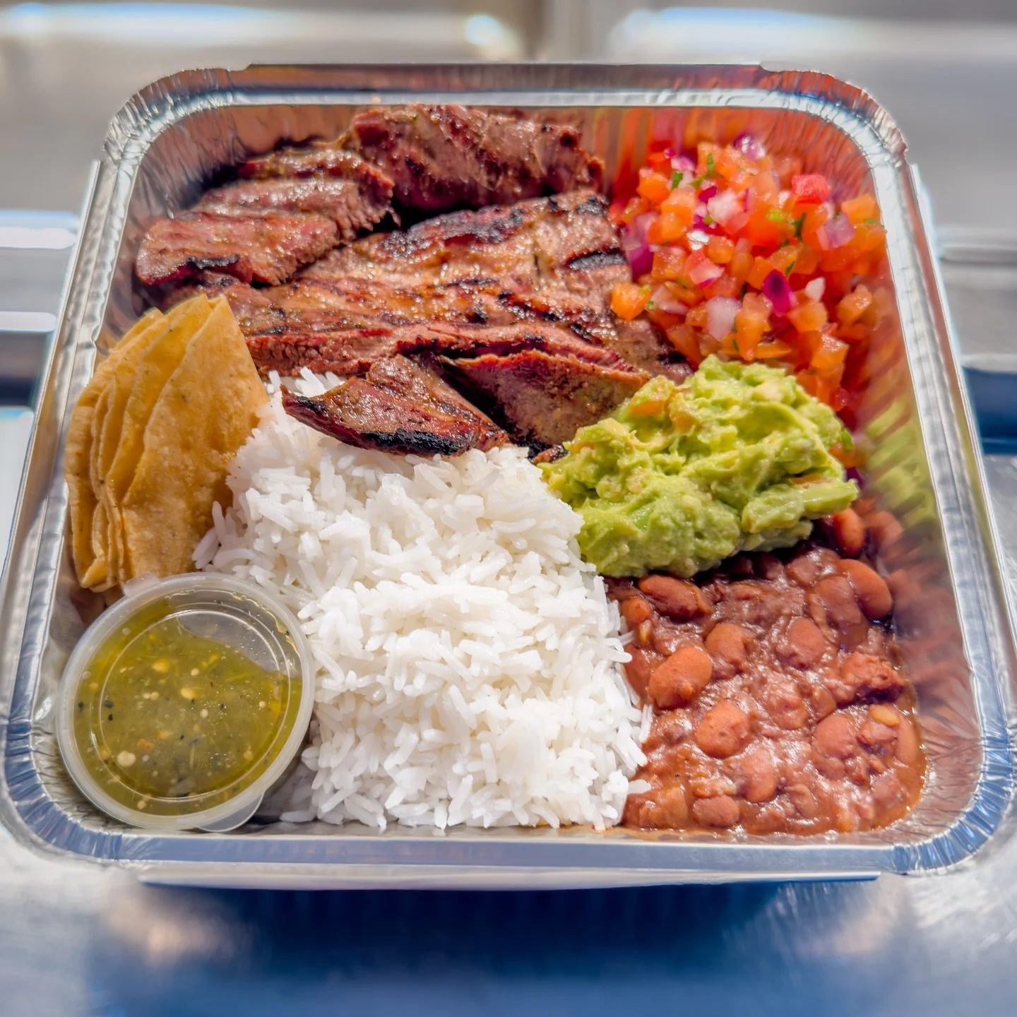Nothing hits like carne asada (steak) fresh off the chargrill 🔥🇲🇽 We season it the Mexican way so every bite is juicy, flame-kissed and full of sabor! 🥩🥑 

Served with pico de gallo, guacamole, tortillas, frijoles, rice and salsa. Our favourite 