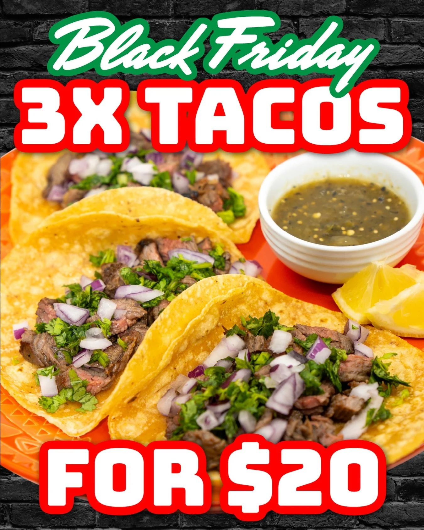 Black Friday ain&rsquo;t just about TVs and toasters, it&rsquo;s about 3x Tacos for $20 at La Mexicana 🌮🔥😮&zwj;💨

Come through and enjoy proper Mexican street flavours and our Salvadoran classics.
Tonight&rsquo;s 3x for $20 taco deal is dine in o