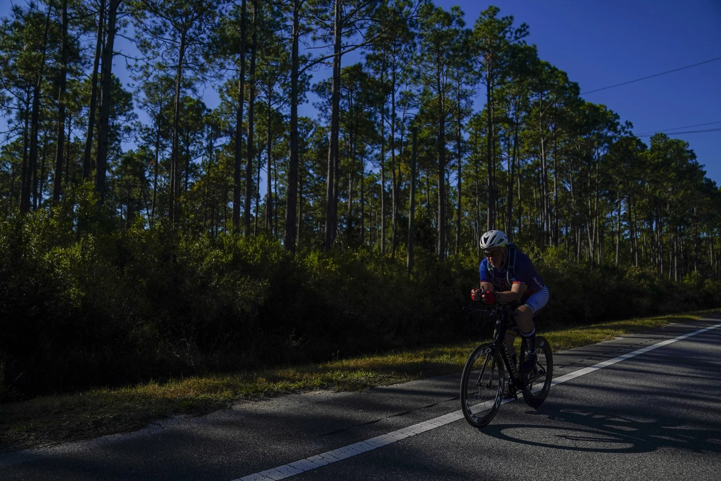  An age-group athletes compete in the 2025 IRONMAN Florida on November 1, 2025 in Panama City Beach, Florida. (Photo by Benjamin B. Braun/Getty Images for IRONMAN) 