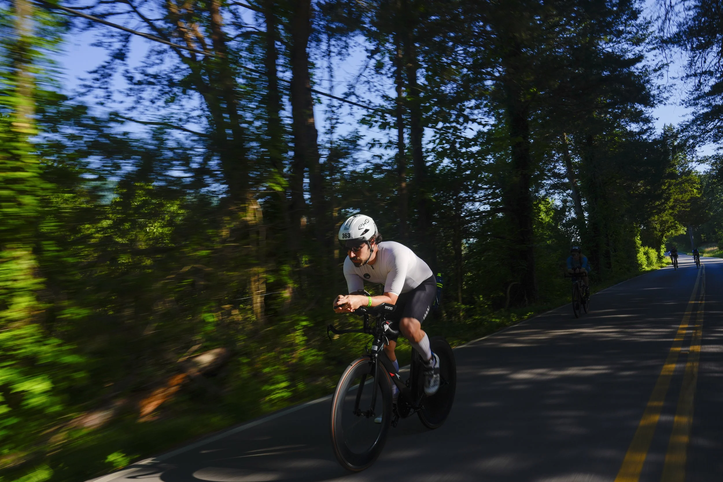  An age-group athlete races the bike course of IRONMAN 70.3 Chattanooga on May 17, 2026 in Chattanooga, Tennessee. (Photo by Benjamin B. Braun/Getty Images for IRONMAN) 