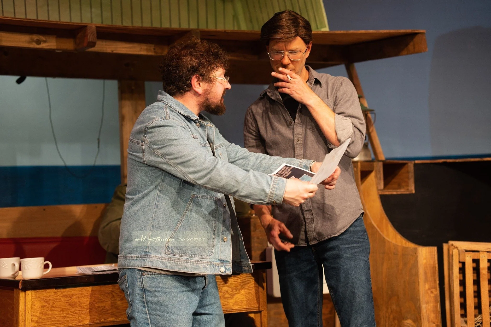 "Did you see? The paparazzi got photos of you in your speedo!"

"Aye. Now the shark needs therapy."

The Shark Is Broken, opening tomorrow, Friday the 15th at PACA.  Come see Roy Scheider chain-smoke his way through emotional coll