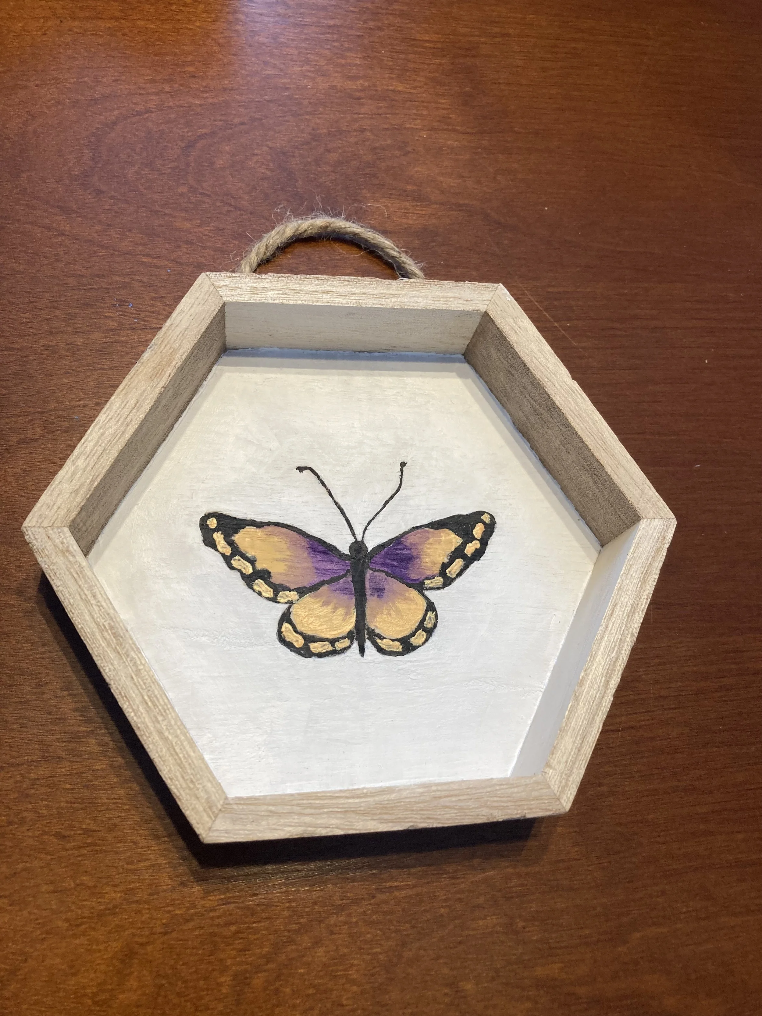 Rustic butterfly ornaments.