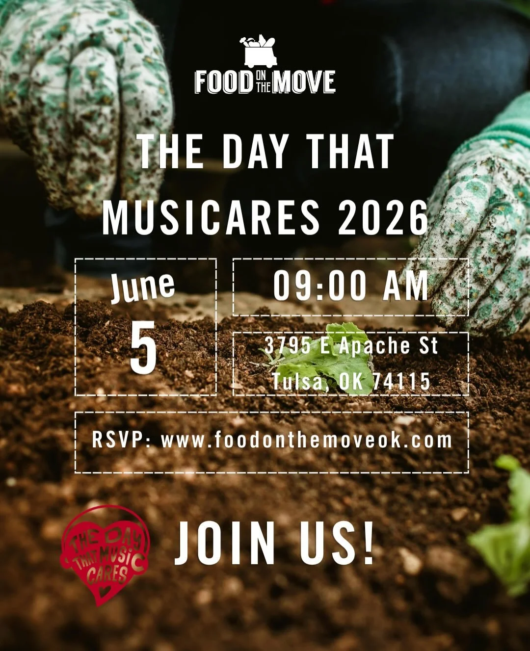 🌱🎶 Join us for another Day That MusiCares event at the Food On The Move Community Garden!

📍 Urban Farm Community Garden
🗓 Friday, June 5
⏰ 9:00 AM &ndash; 11:00 AM

Come out and connect with the community, give back, and enjoy a meaningful morni