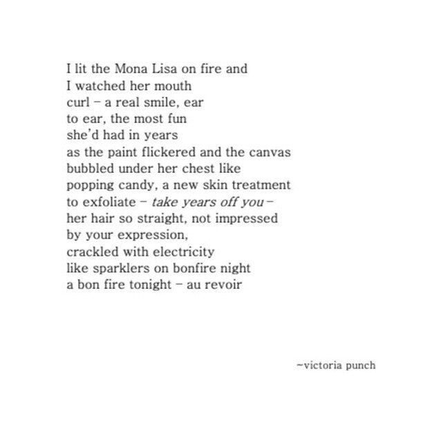 * No paintings were destroyed in the writing of this poem *

Always thought Mona must get a bit bored stuck on a wall being stared at. No real conversation, no opportunity to mingle. Just sit there, demure, and let everyone look at you.

First line f