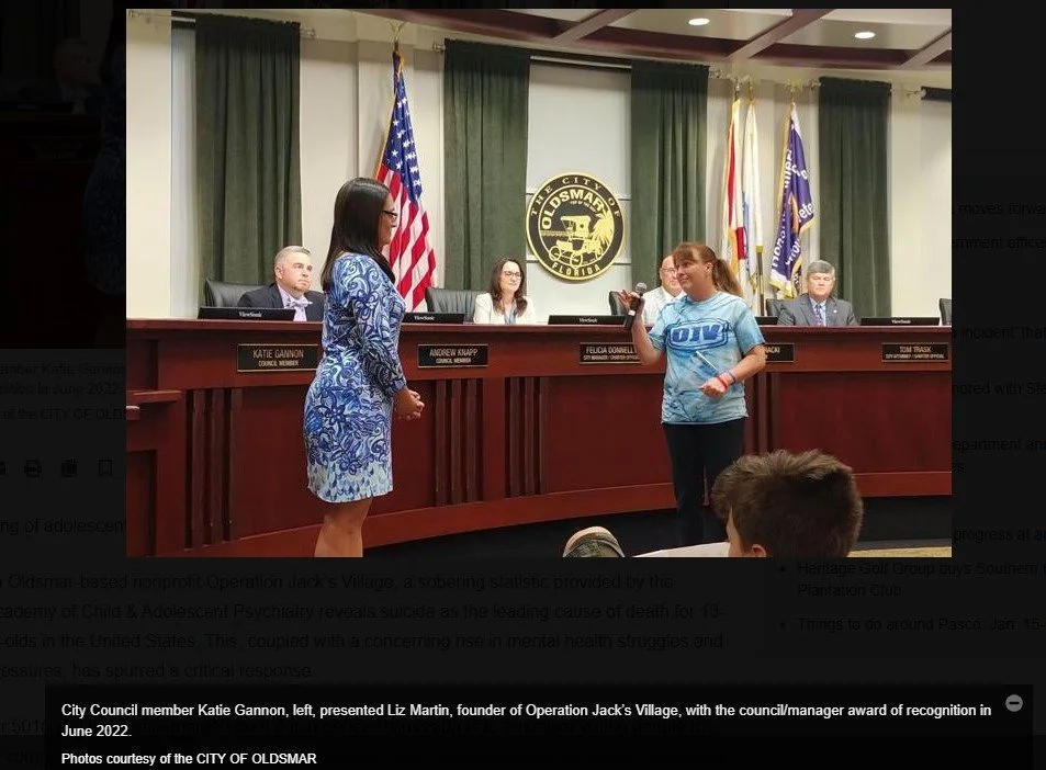 Oldsmar nonprofit takes step forward in effort to establish academy
Operation Jack’s Village focuses adolescent suicide awareness and prevention
By LEA MANDEL, TBN Correspondent Jul 15, 2024 Updated Jul 19, 2024 