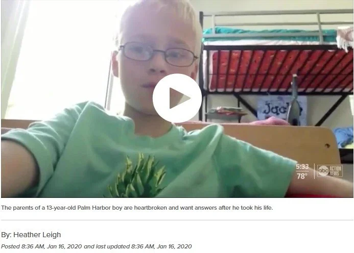 Parents concerned bullying played role in death of 13-year-old son