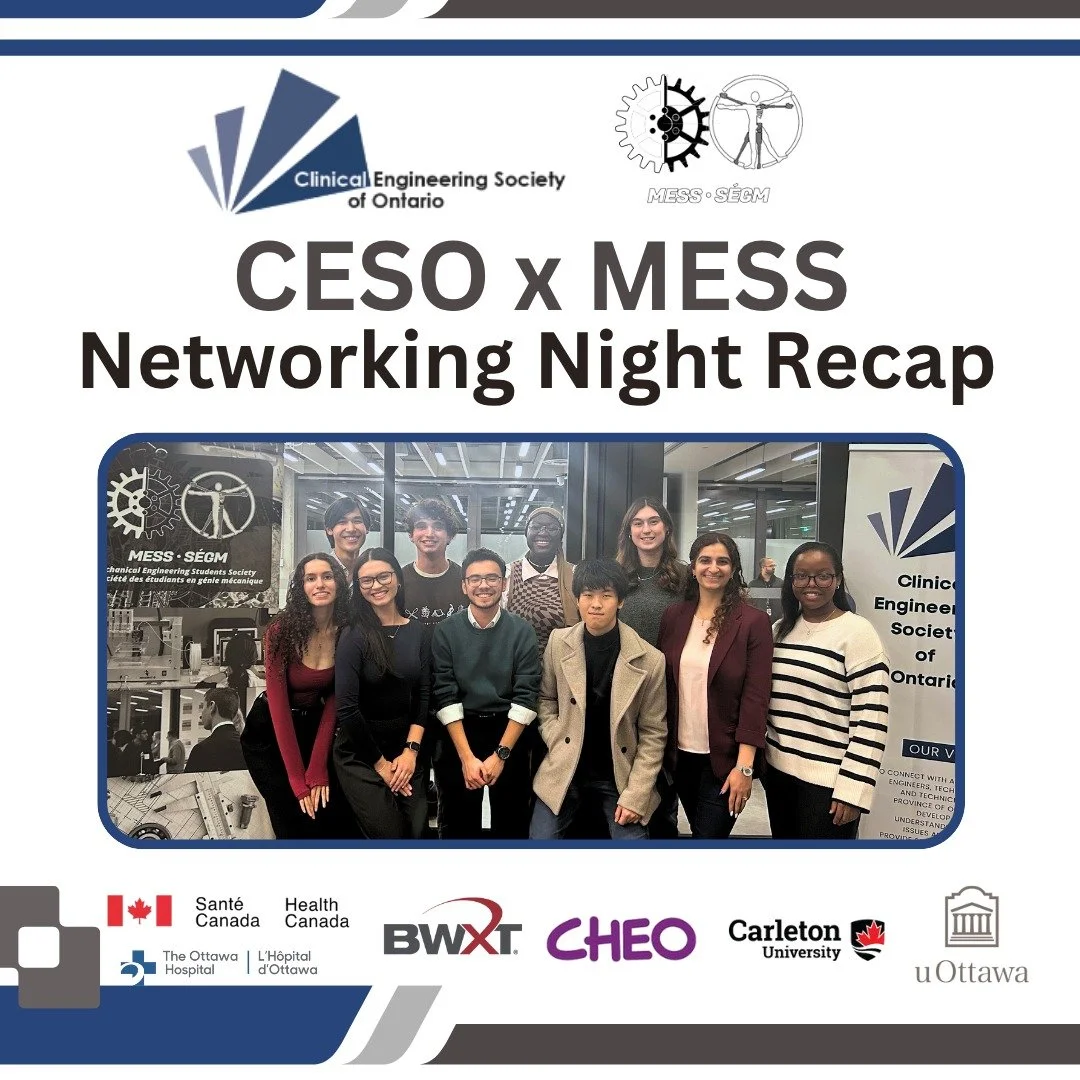CESO x MESS Networking Night Recap!

Huge thank you to our panelists and partner companies for spending the evening with our students and sharing your journeys in clinical engineering and health tech. From the panel to the one-on-one conversations, y