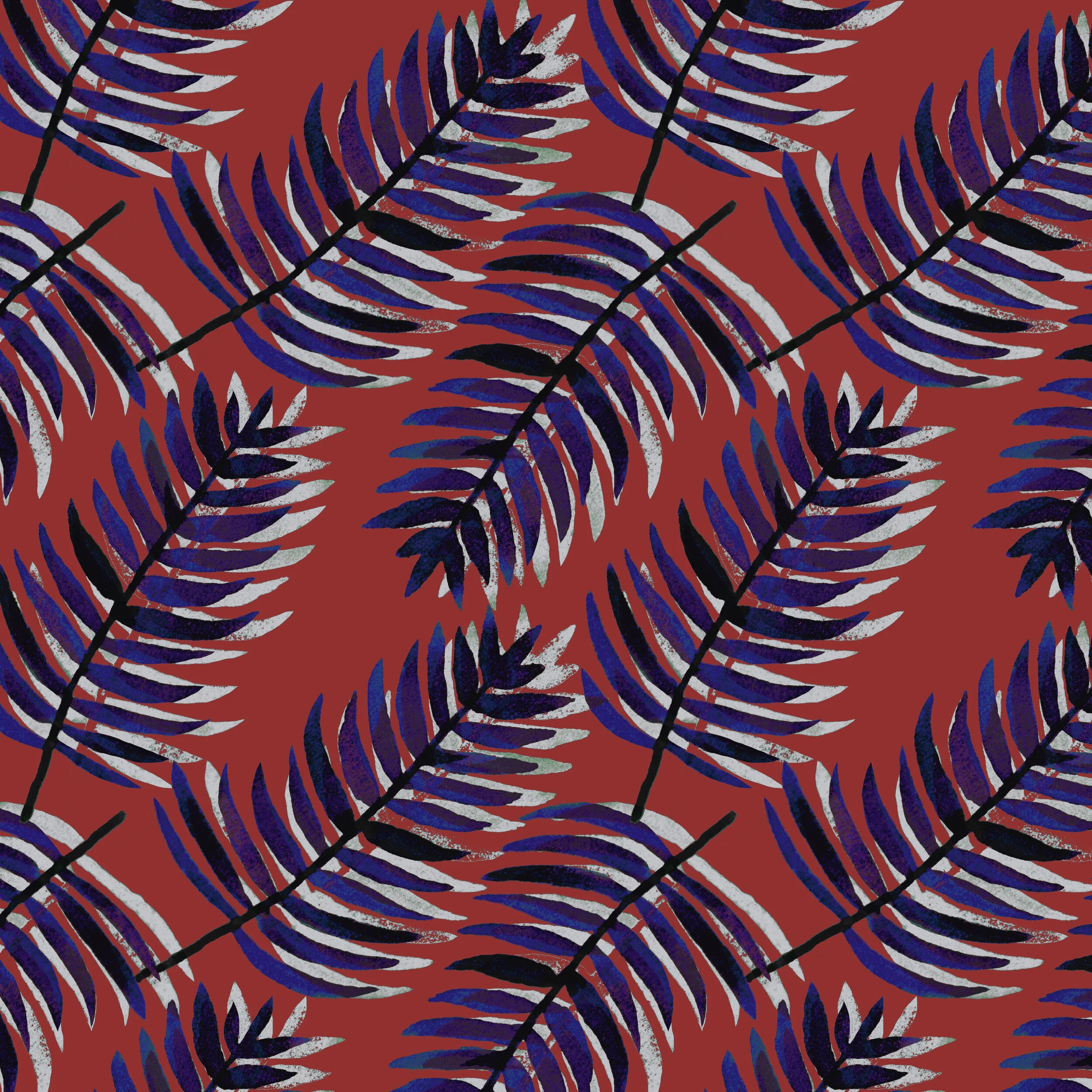 tossed leaves patternblueandblack.jpg