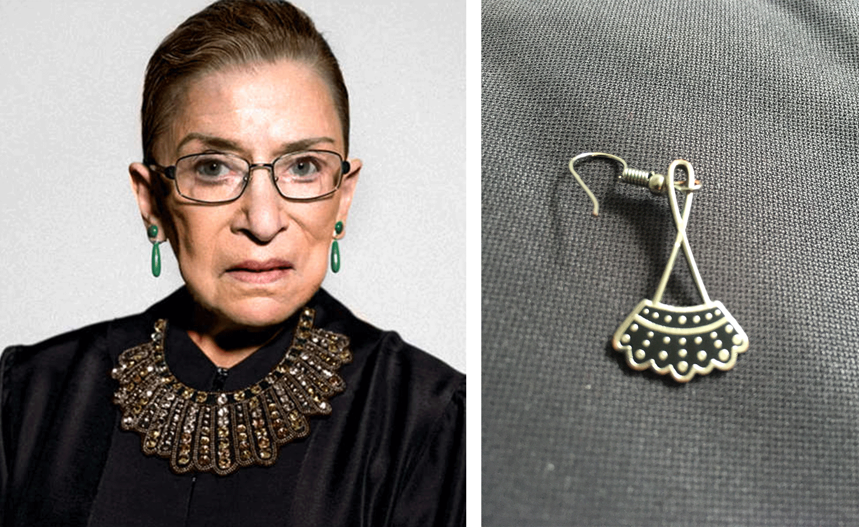 Ruth Bader Ginsburg’s dissent collar which she wears when she is in disagreement with a decision.