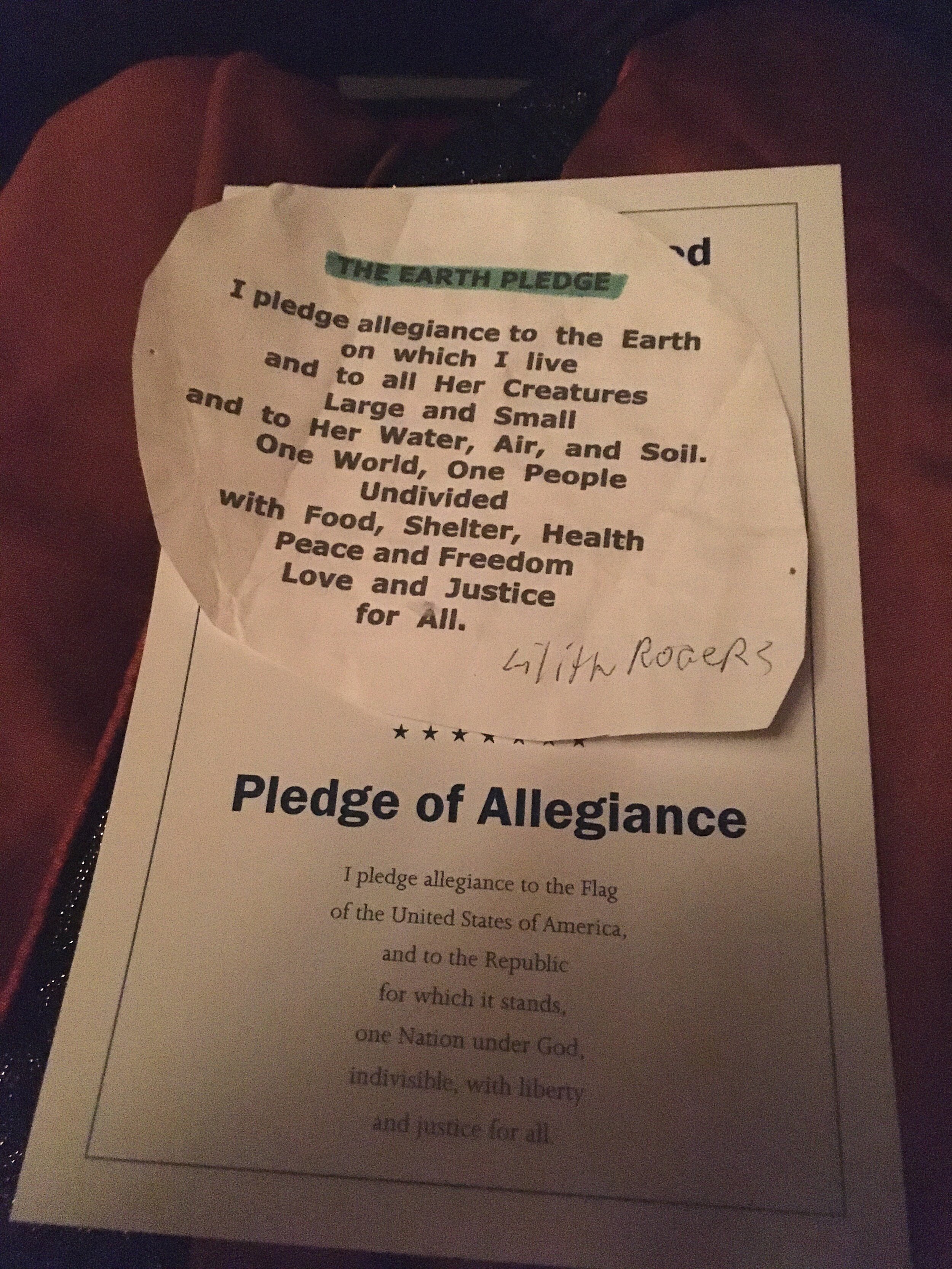 I did not take the Pledge of Allegiance