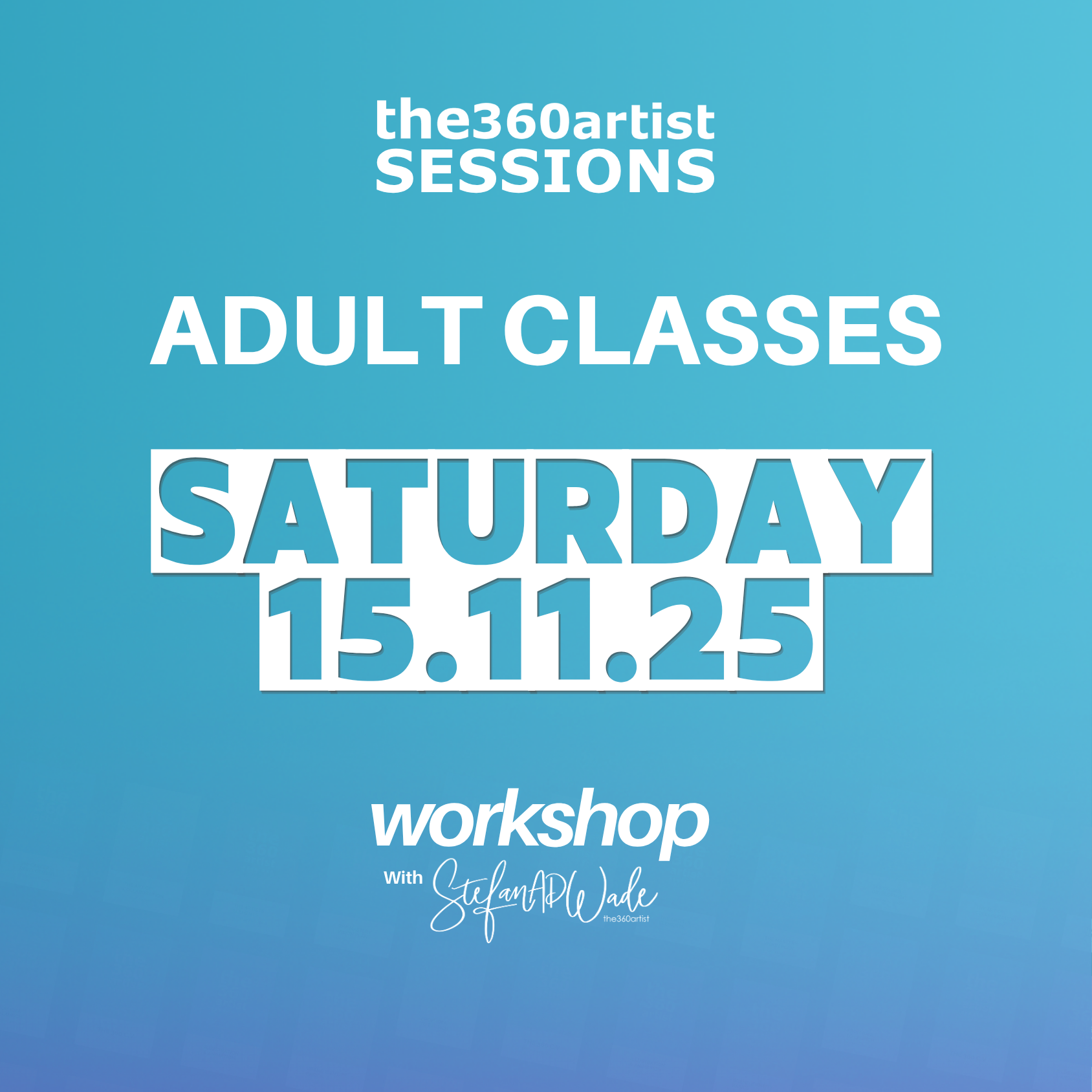 November 15th (Saturday) Adults Workshop