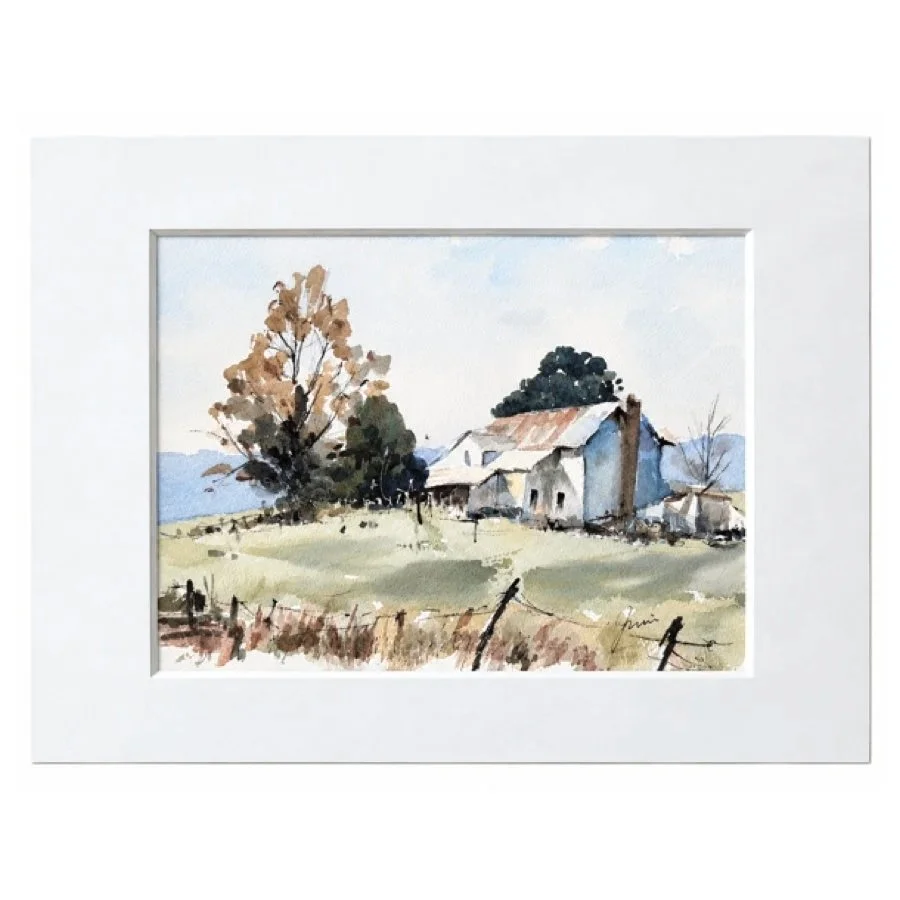 Autumn on the Farm | Original Watercolor Landscape, 10 x 8
