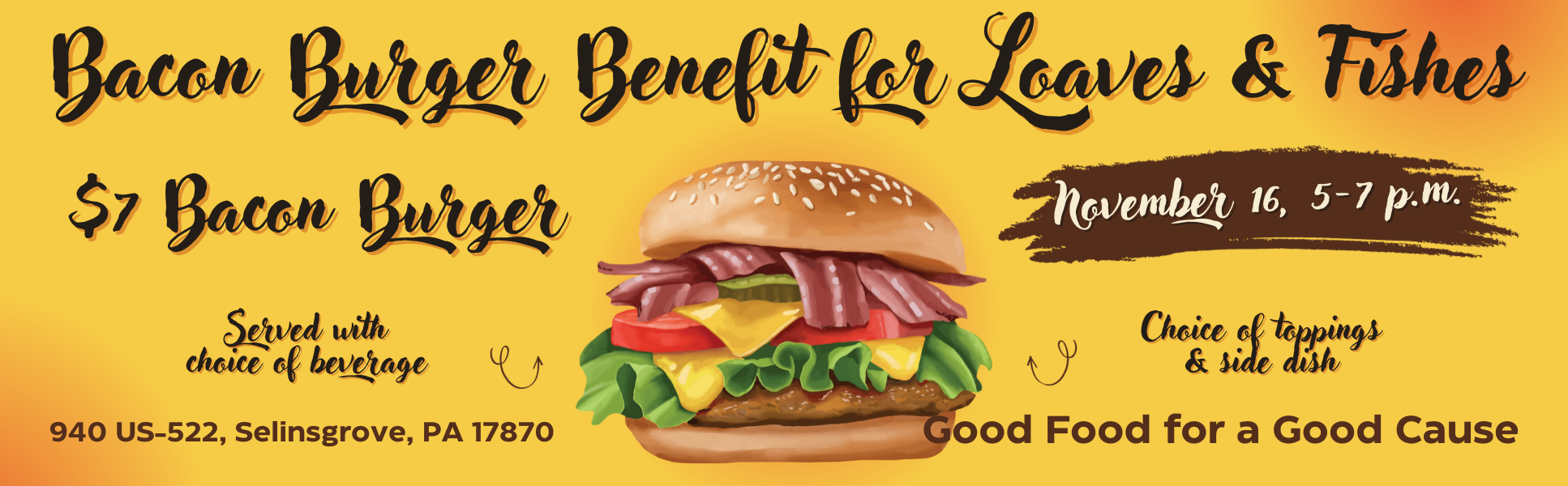 Bacon Burger Benefit for Loaves & Fishes — St. Paul's UCC