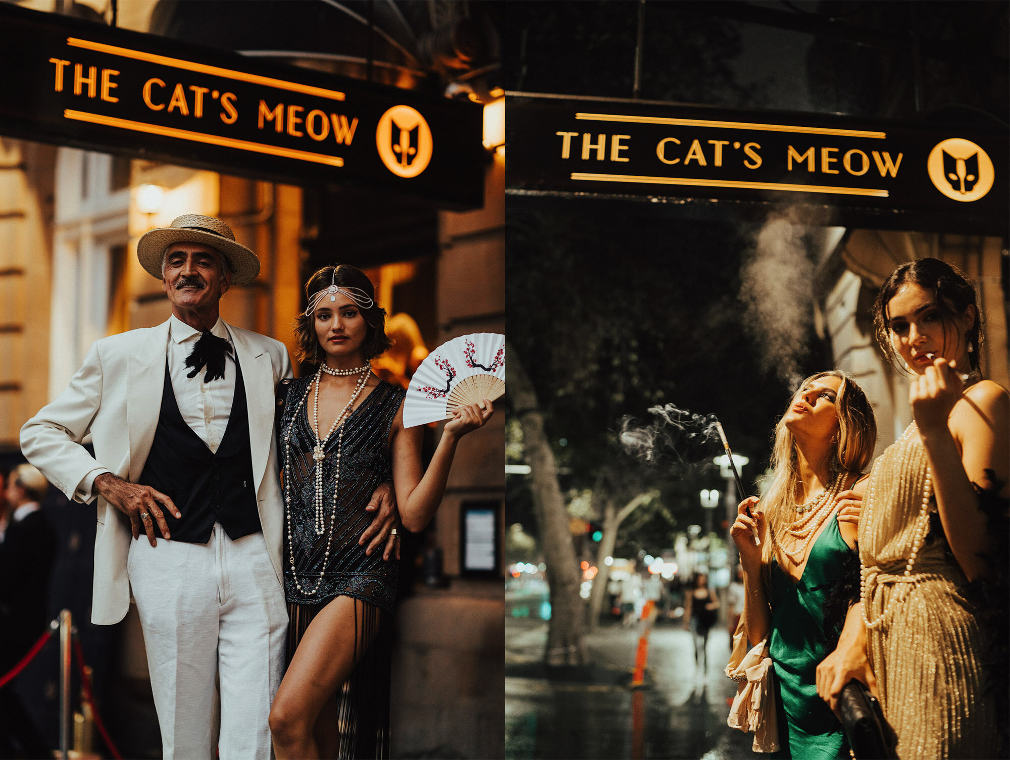 Exterior shot of Prohibition era bar, The Cat's Meow