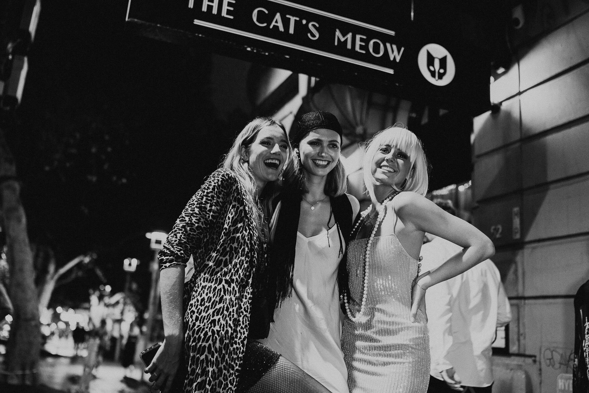 Photo of some ladies posing outside The Cat's Meow during a hen's night party
