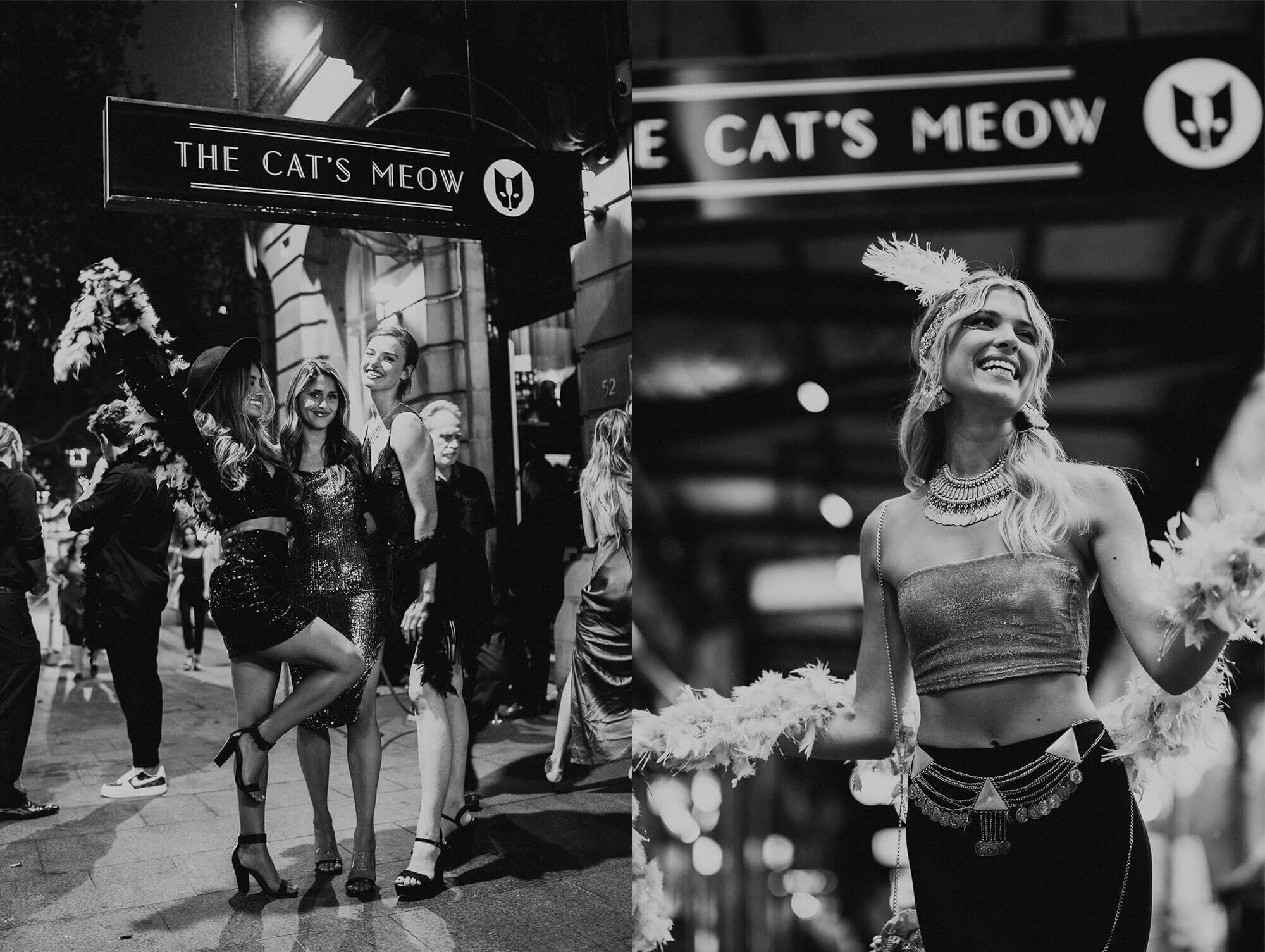 Photo of a Hen's party outside The Cat's Meow in Darlinghurst