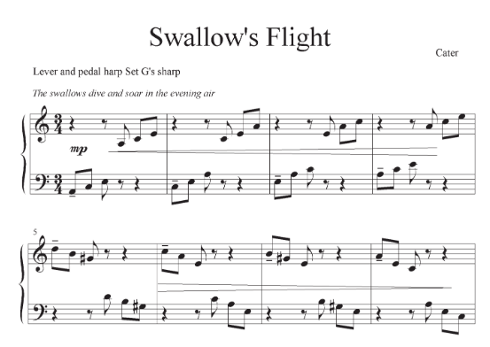 Soaring Strings Playful Sheet Music For Harp Students By Kathryn Cater