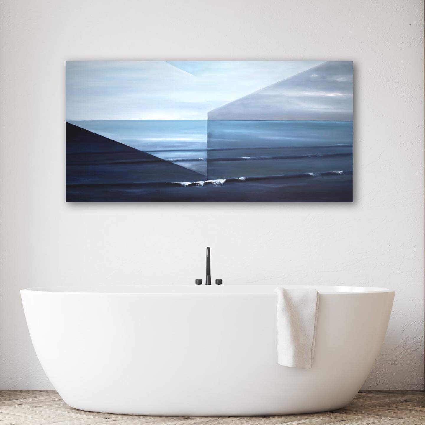 Oil on Canvas by @susanverekar 

The beauty of this piece lies in its ability to evoke emotion and feelings through its imagery alone. There is something so stunning about the peaceful ocean and intricate architectural lines that words simply can&rsq