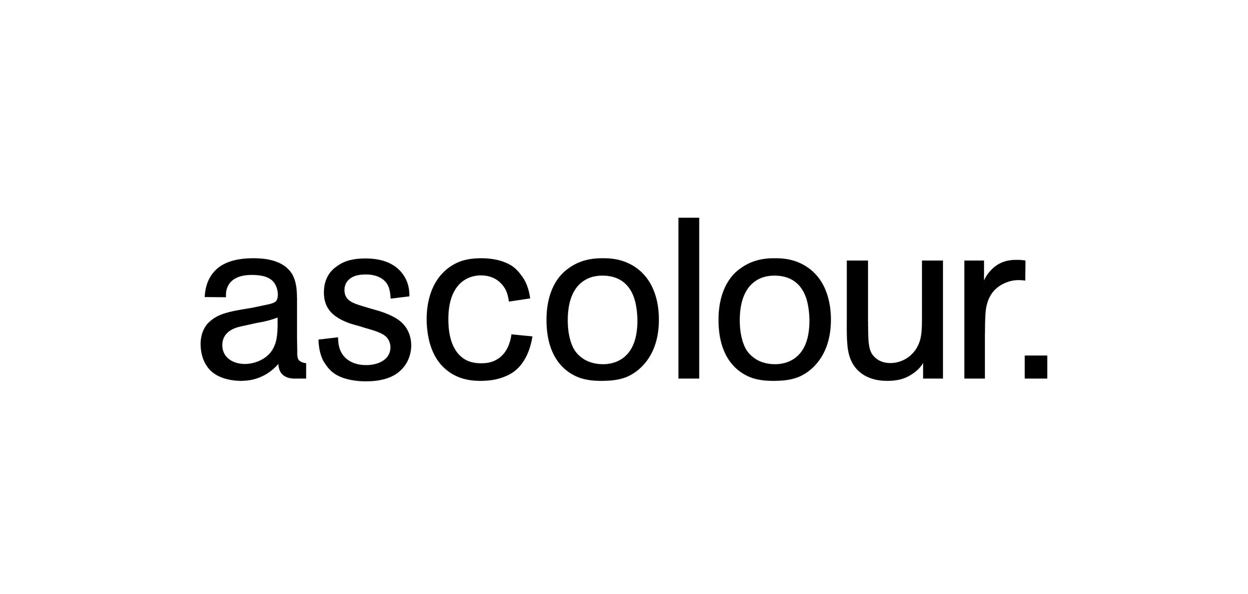 The word 'ascolour' in black lowercase letters on a white background.