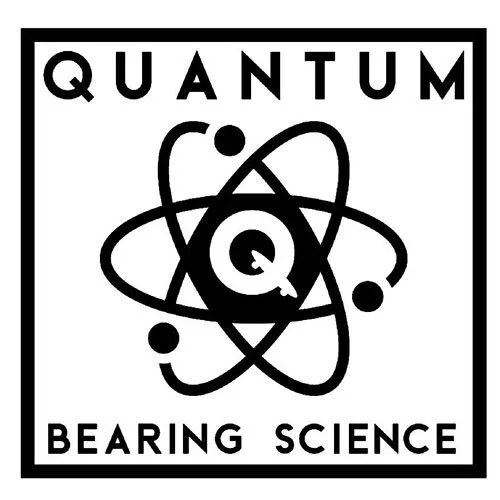 Logo with the text 'Quantum Bearing Science' and an atomic symbol in the center.