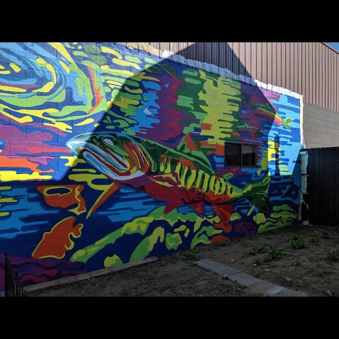 Awesome fish mural! #wyomingmuralproject # pinedale