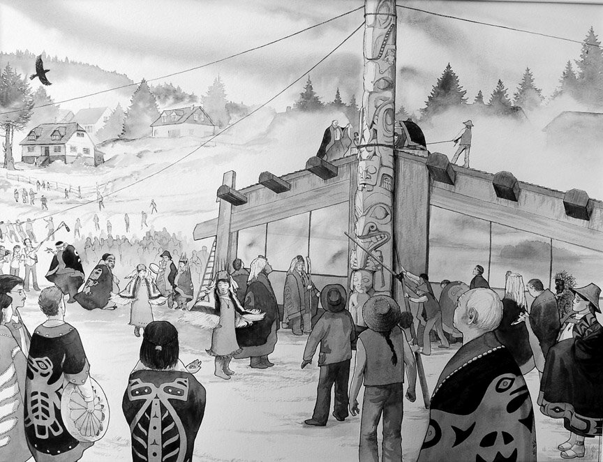 Skidegate Pole Raising.