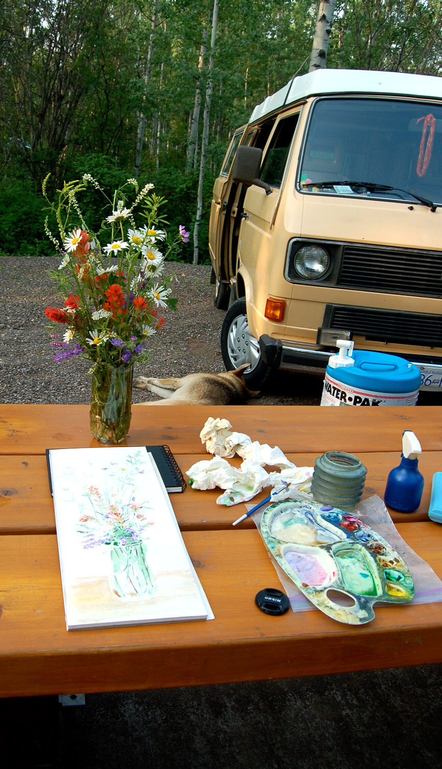 Camping and painting.