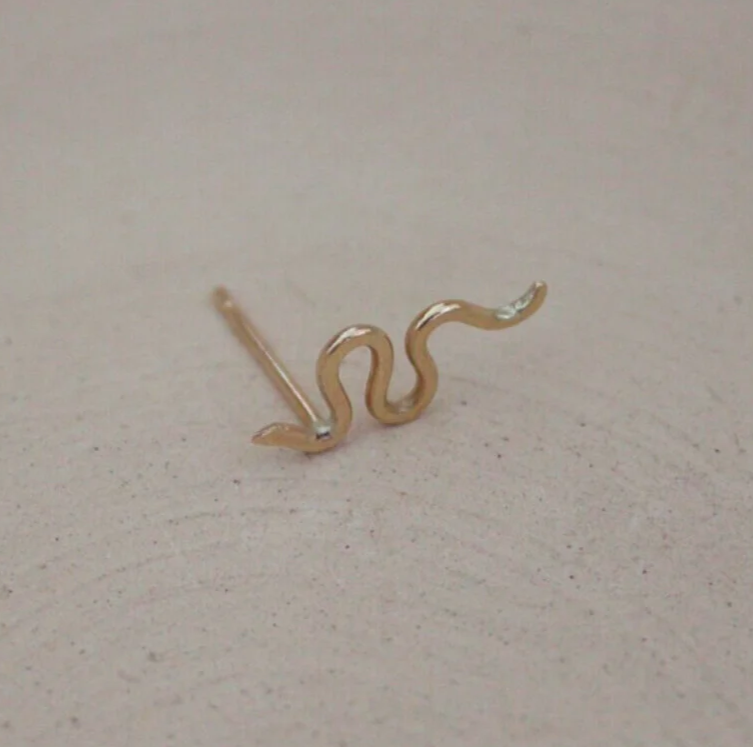 SAO eco gold serpent stud - made to order