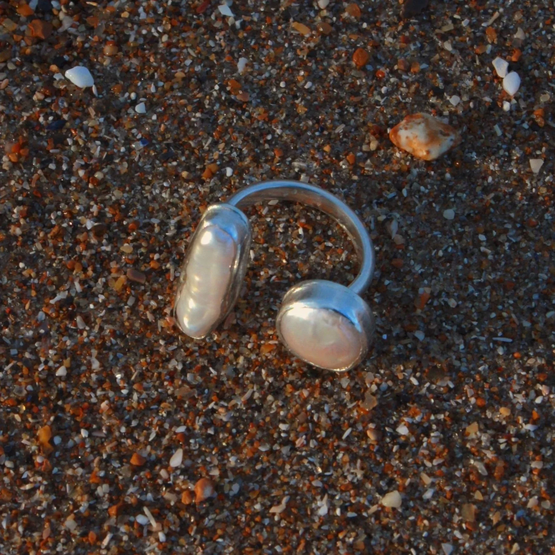 Mismatched pearl ring - made to order