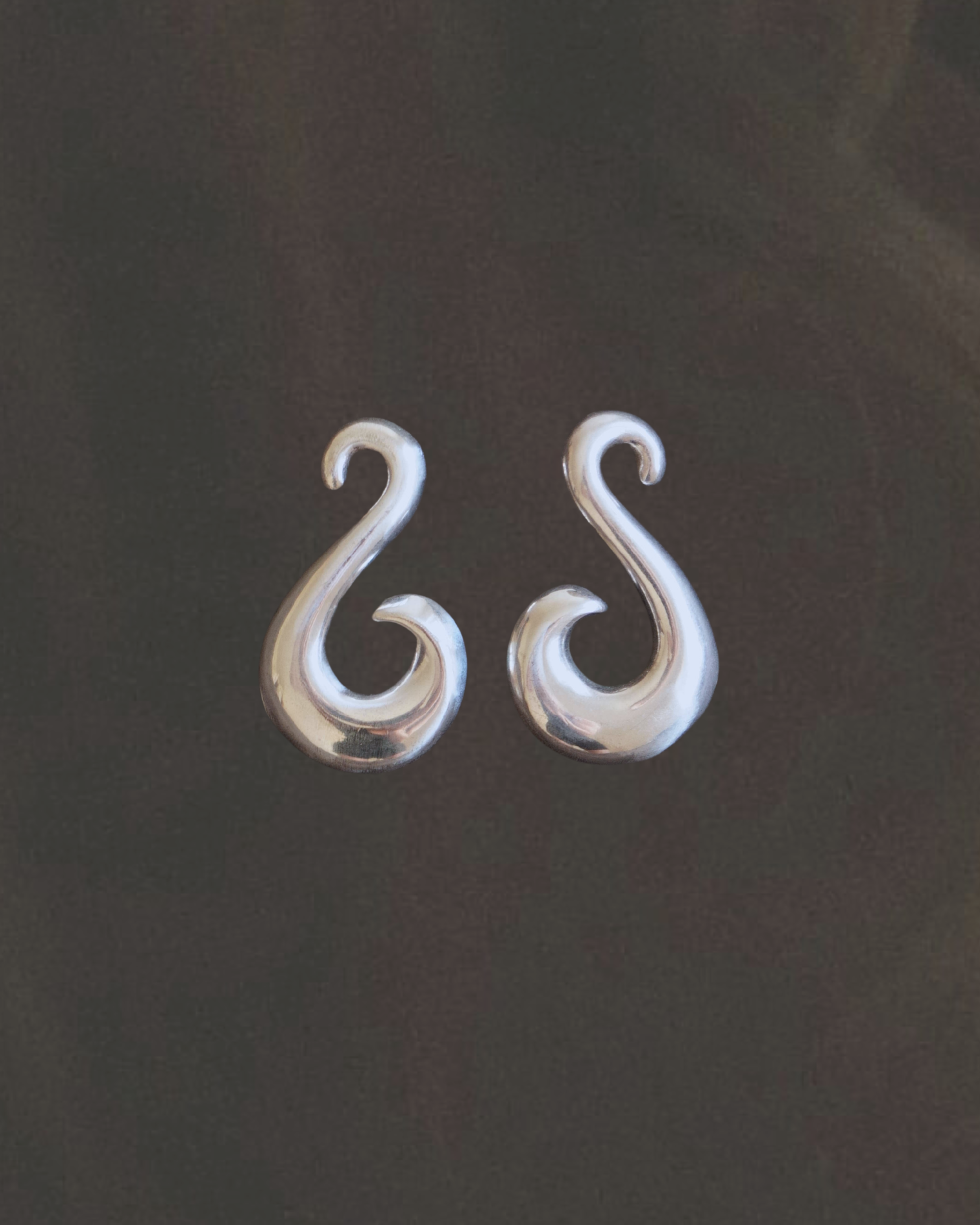 Vintage oversized swirl earrings
