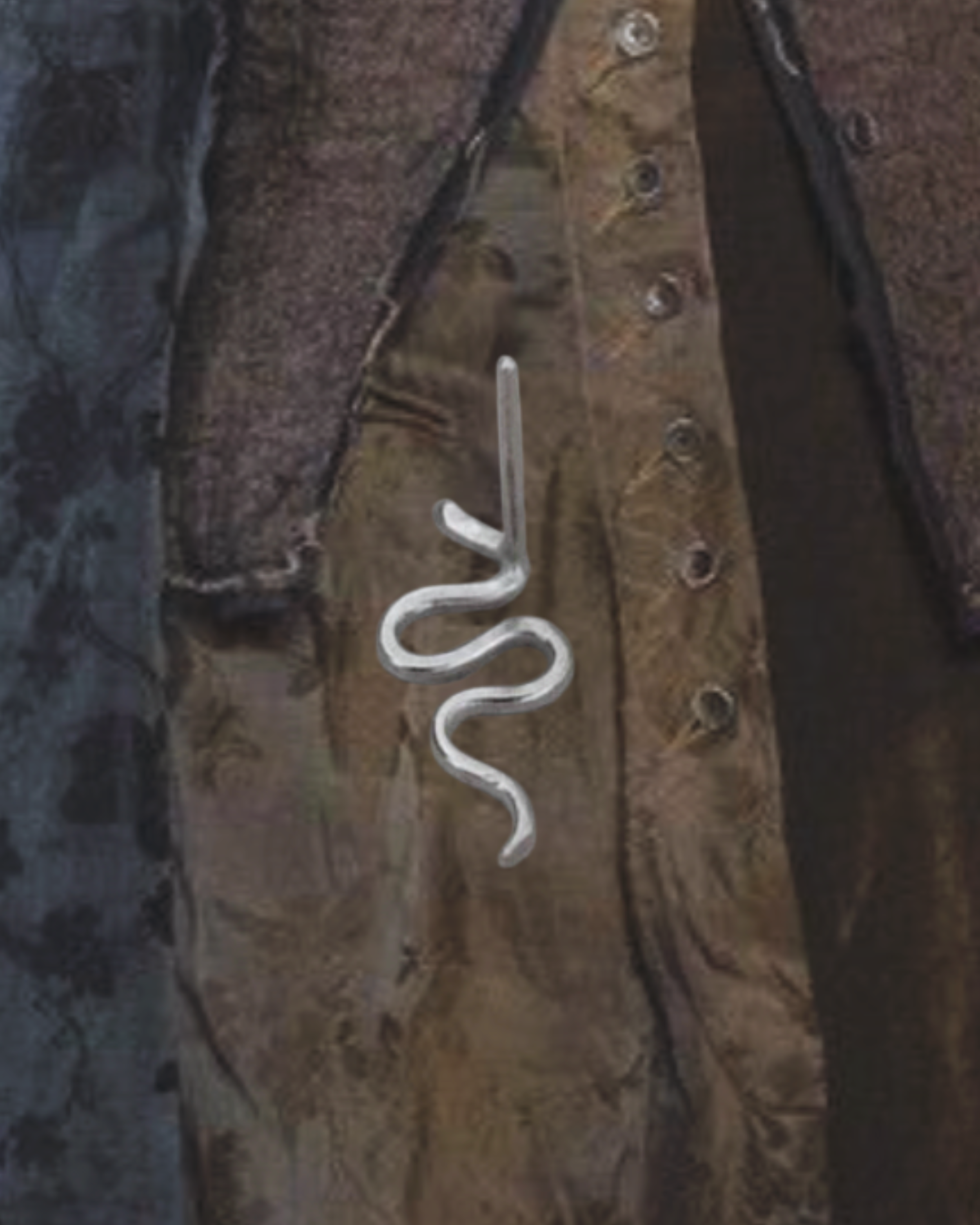 SERPA silver snake stud - made to order