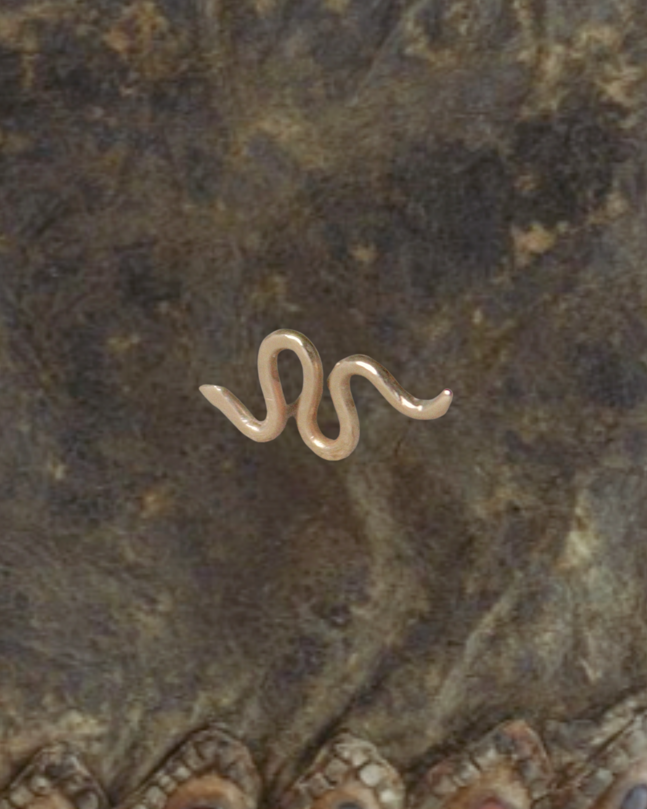 SAO eco gold serpent stud - made to order