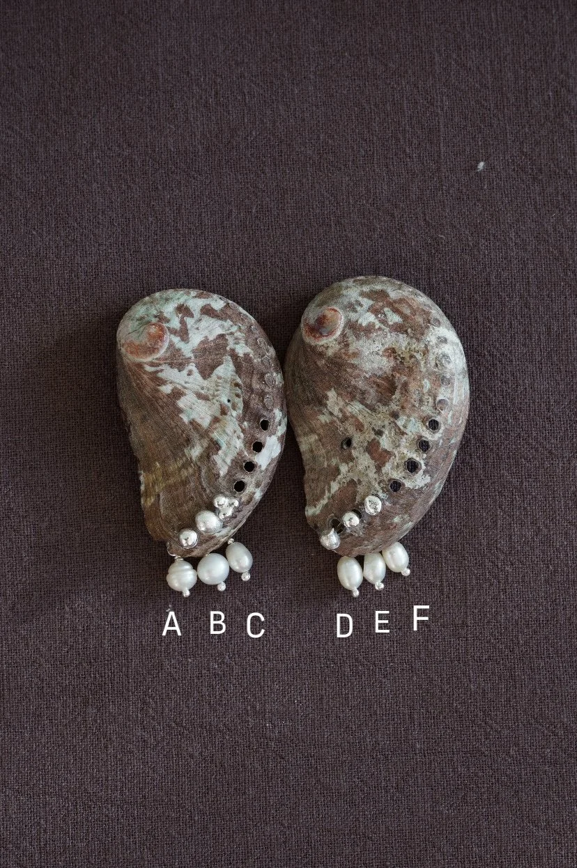 sustainable salvaged reclaimed pearl earrings bridal couture commission jewellery brighton london sustainable handmade draped freshwater pearls