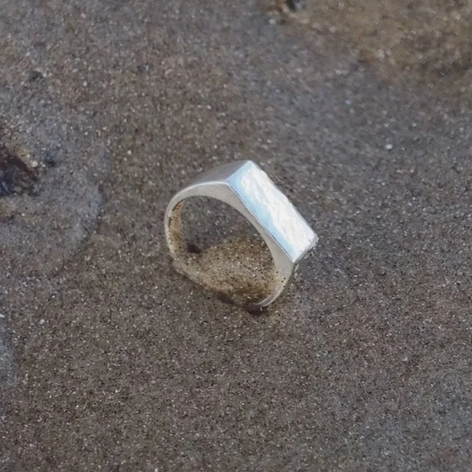 TURA textured signet ring - made to order