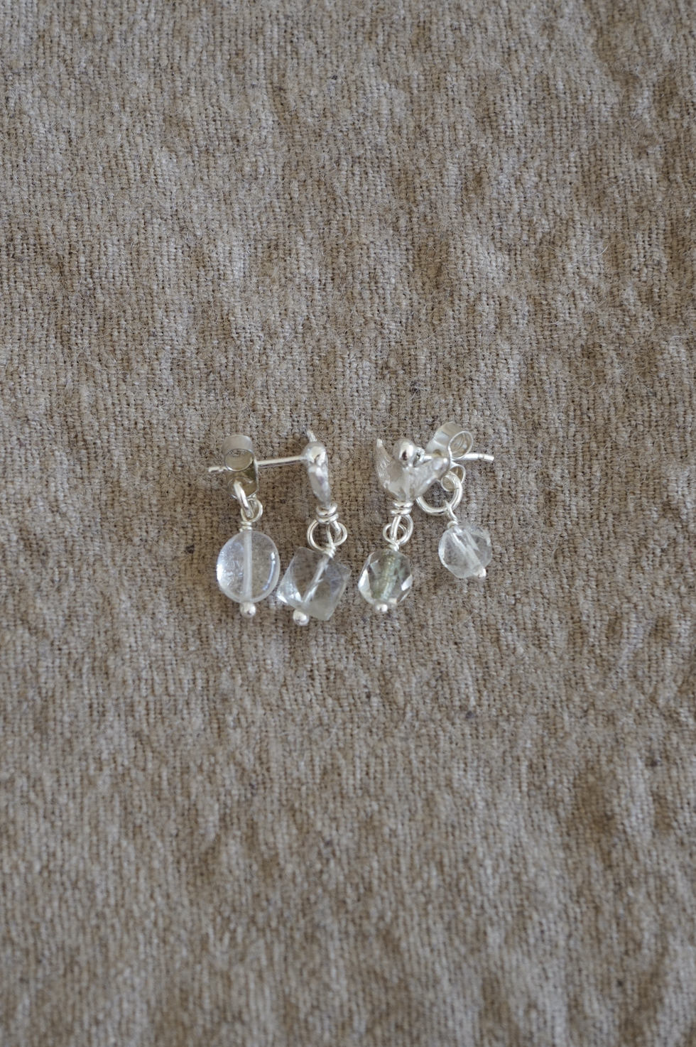 sustainable salvaged reclaimed pearl earrings bridal couture commission jewellery brighton london sustainable handmade draped freshwater pearls