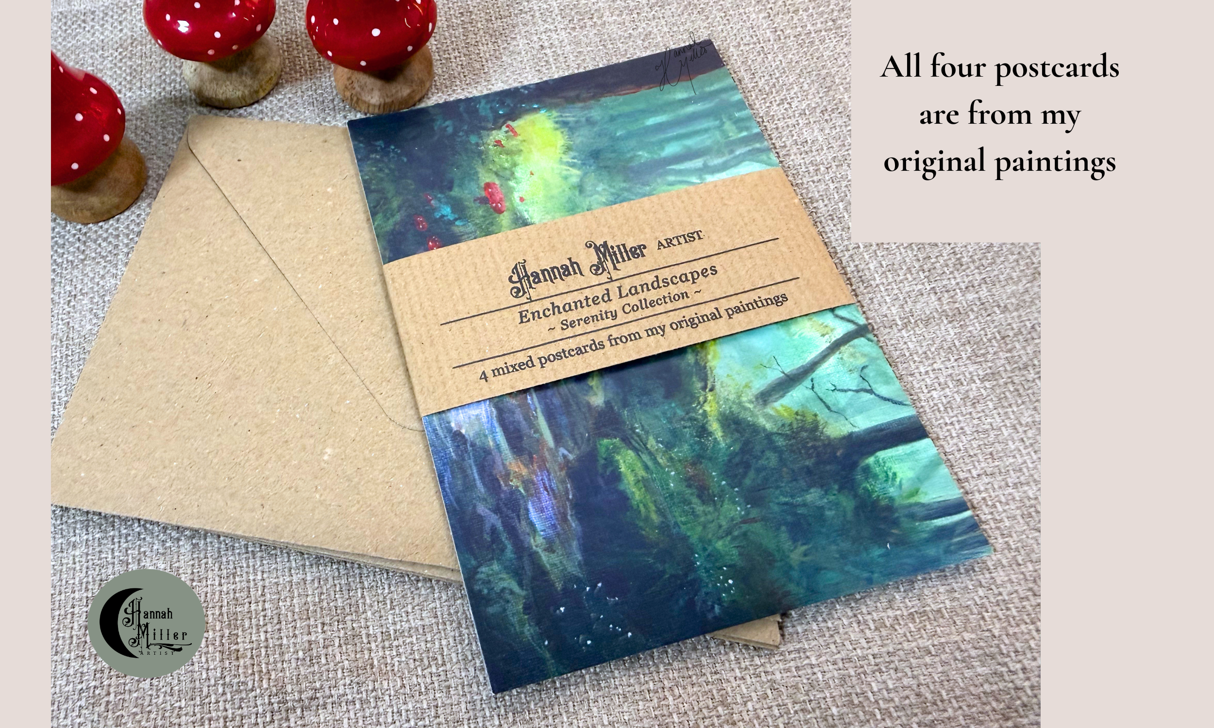 postcard set with envelopes of enchanted forests