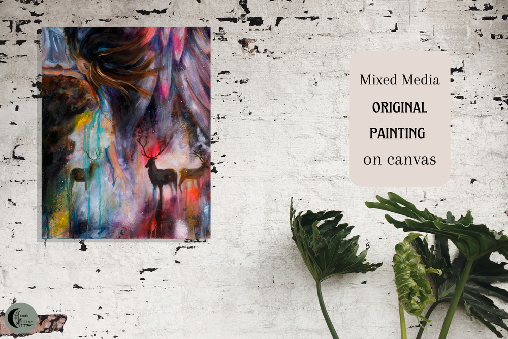 Magic, original mixed media canvas (8 x 8) - {creative chick}